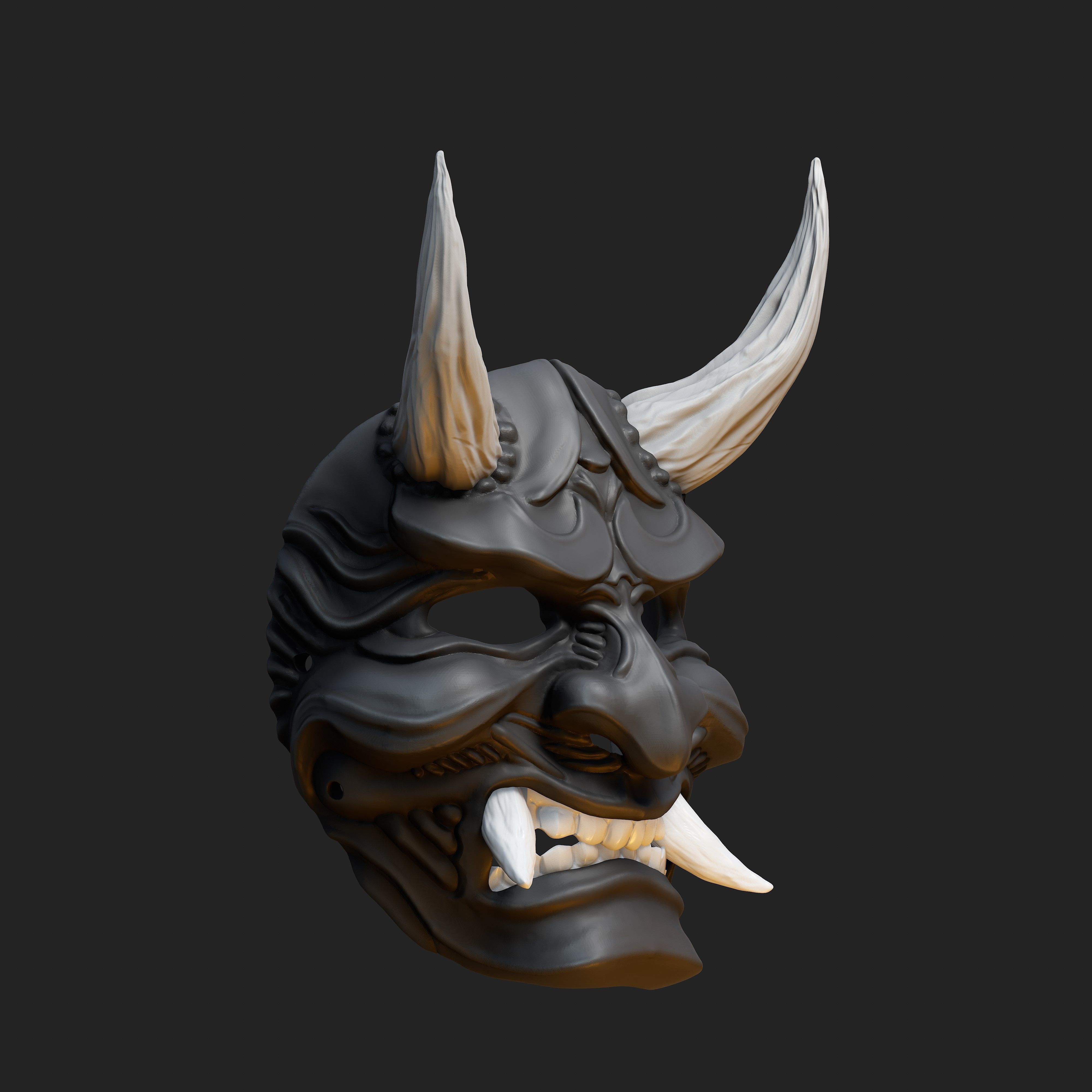 Hannya Samurai Oni Mask 5 3D print model_1