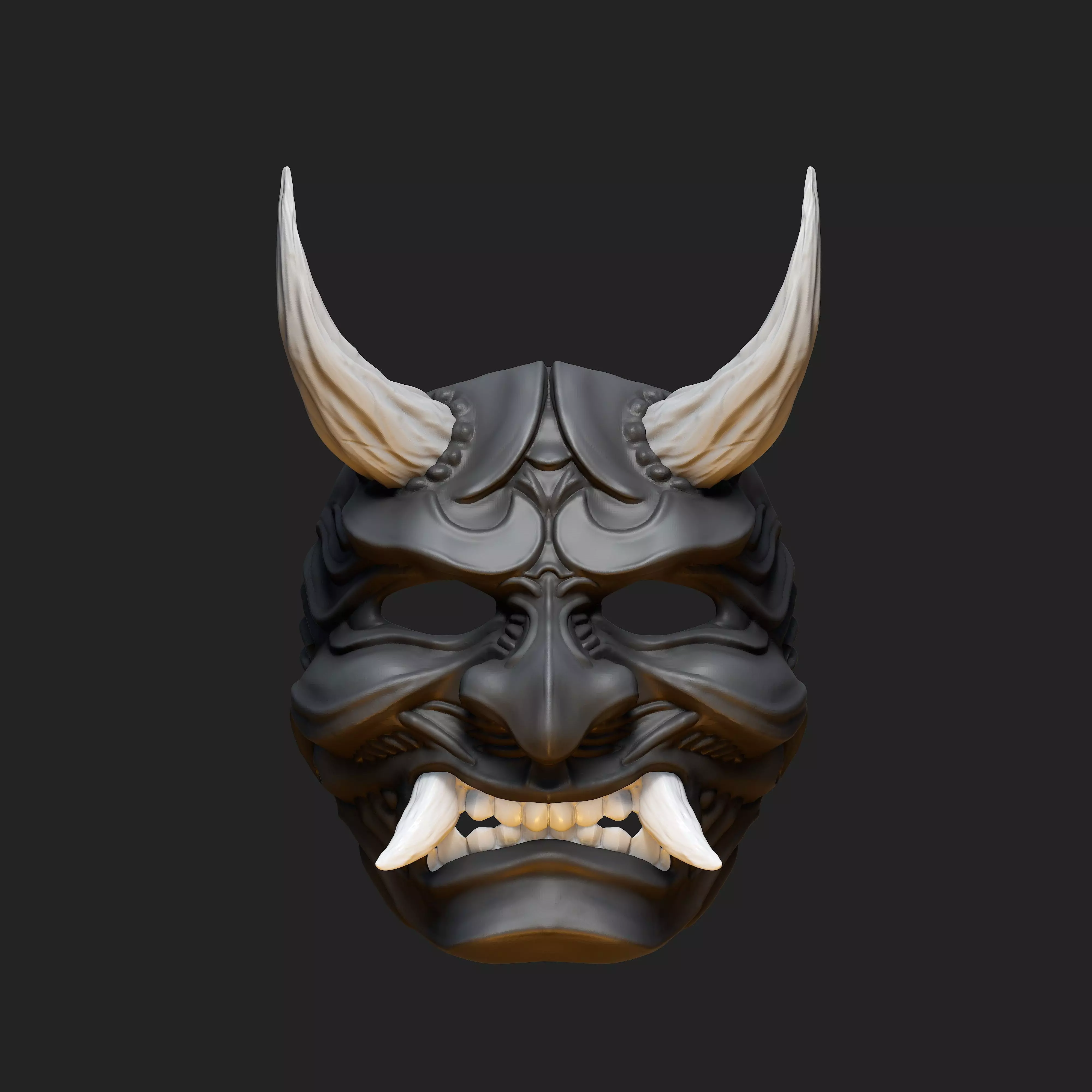 Hannya Samurai Oni Mask 5 3D print model_0