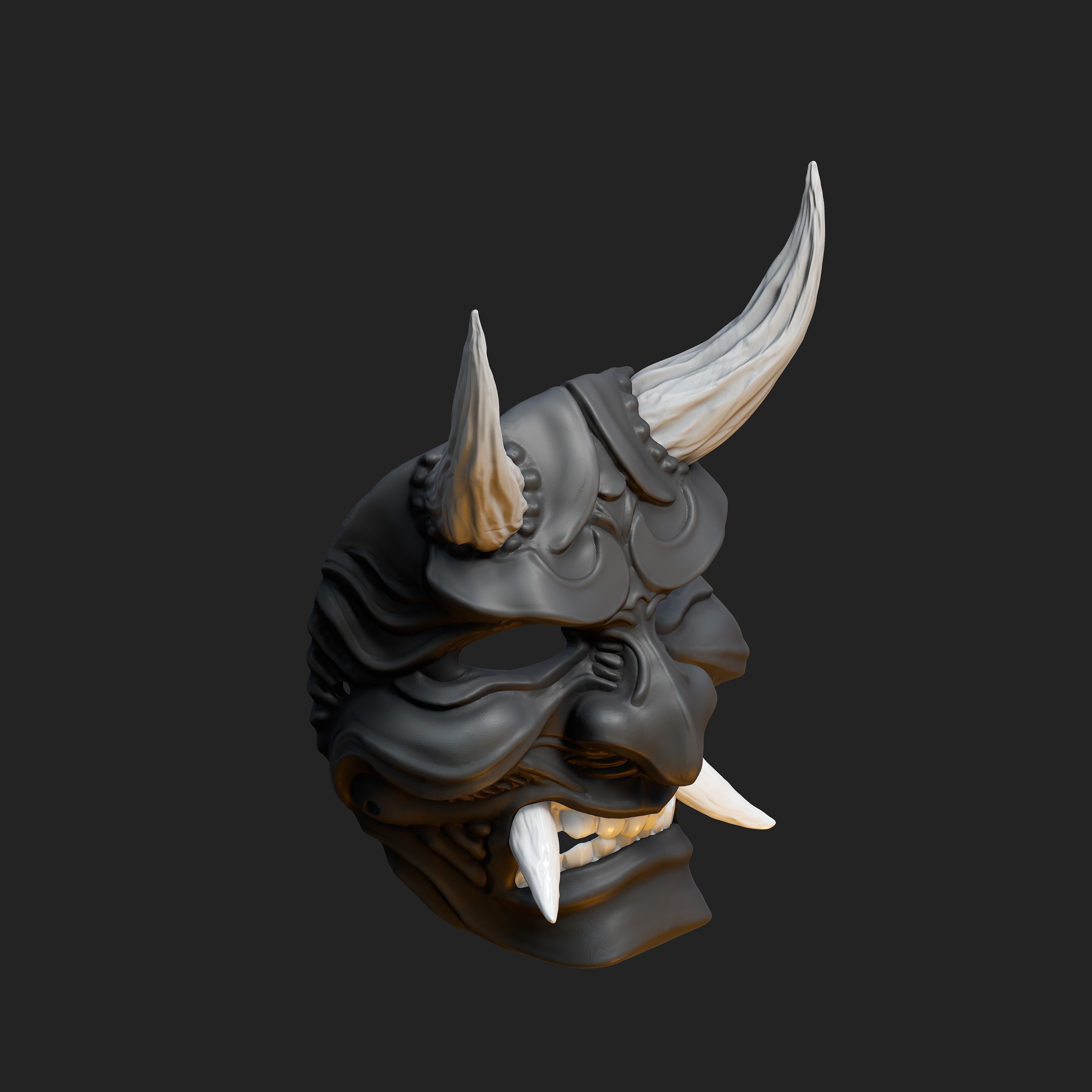 Hannya Samurai Oni Mask 5 3D print model_3