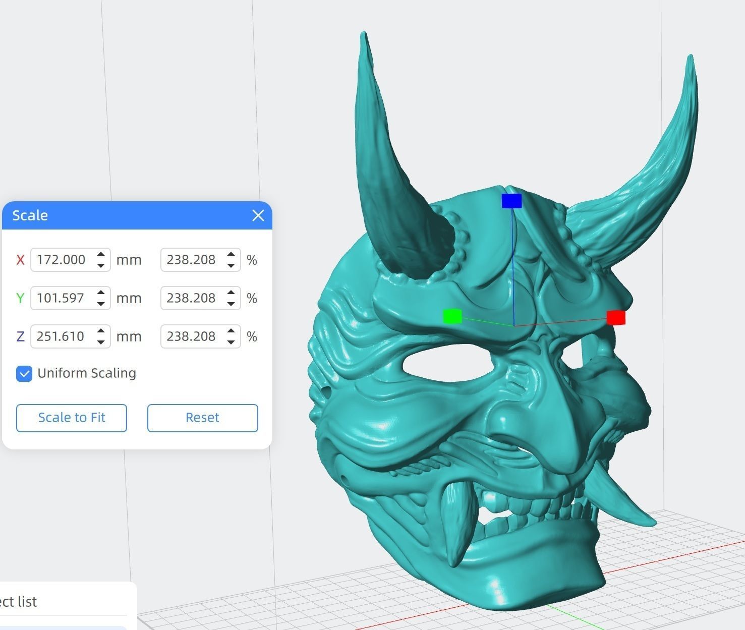 Hannya Samurai Oni Mask 5 3D print model_4