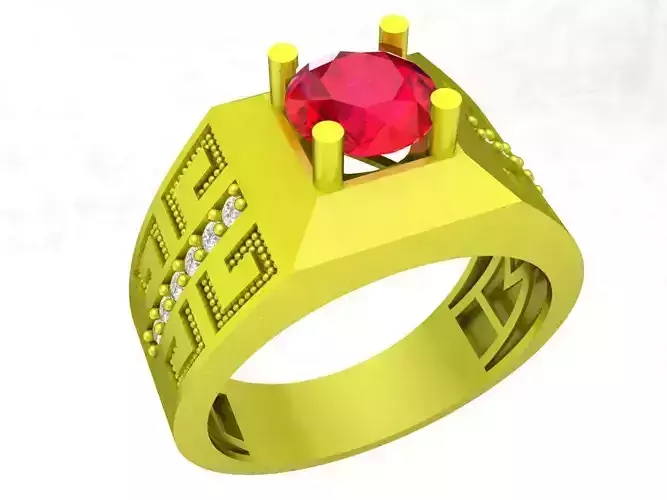 7085 korean style diamond men ring 