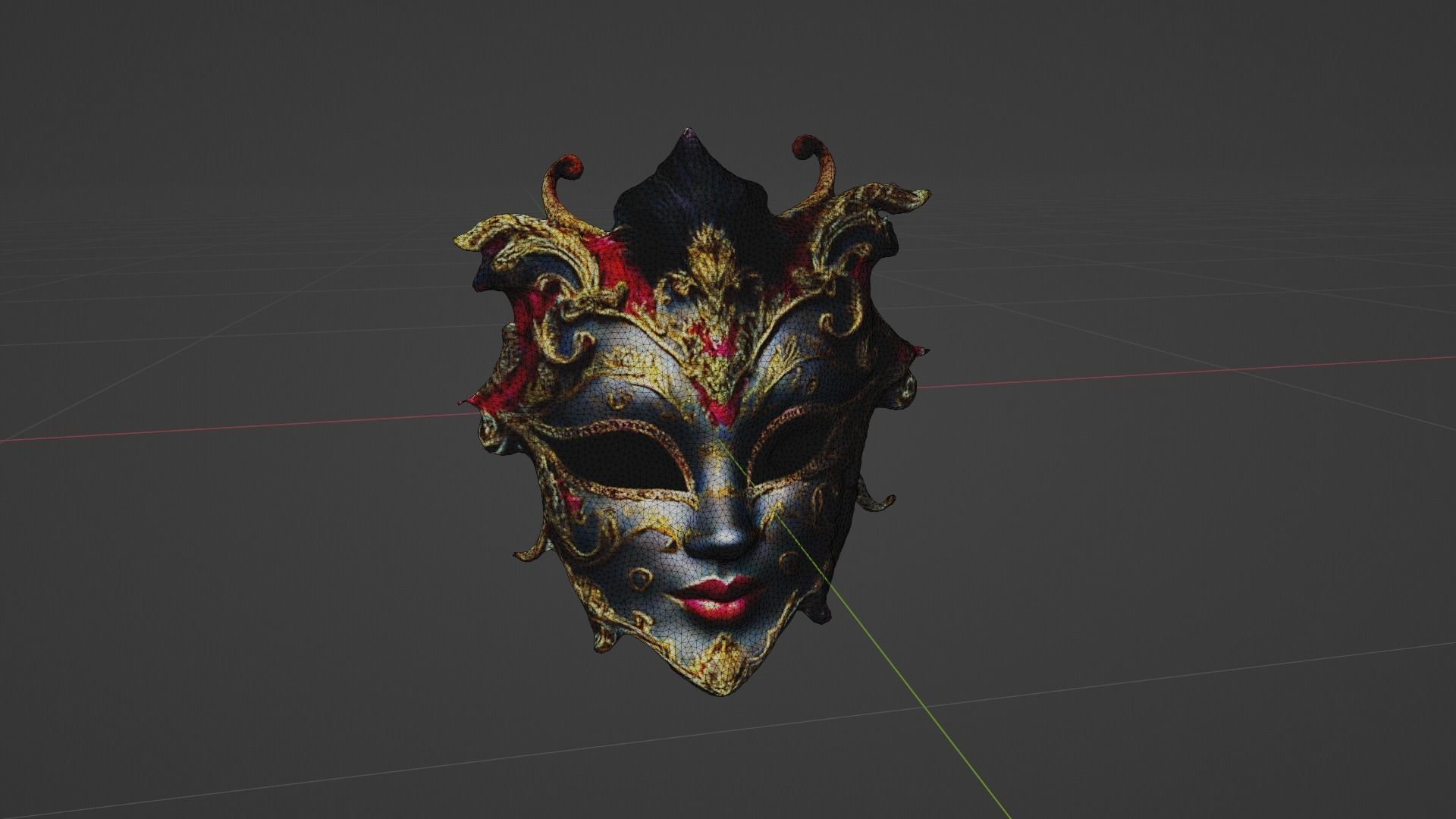 Cosplay Mask Low-poly 3D model_8