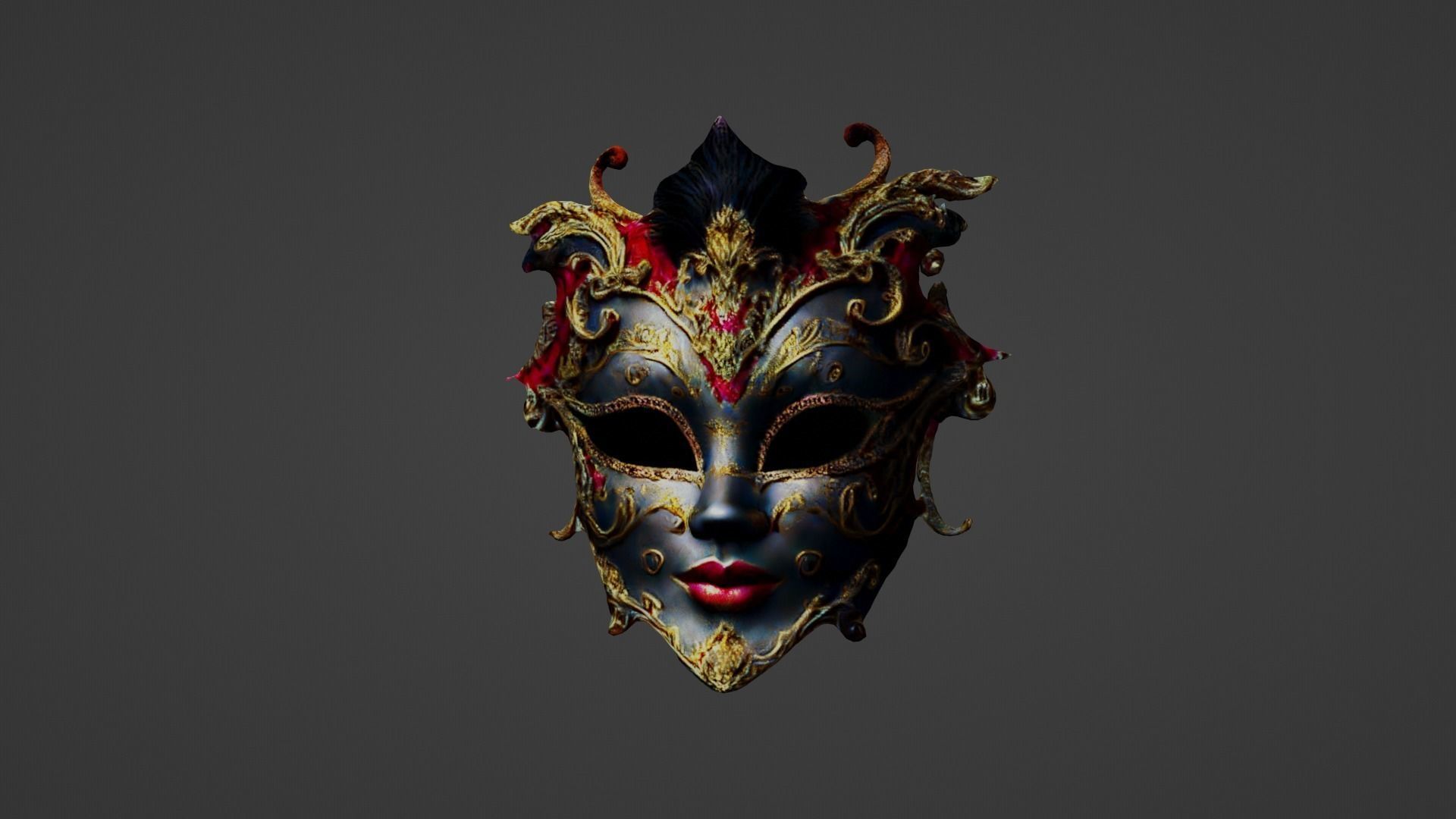 Cosplay Mask Low-poly 3D model_4