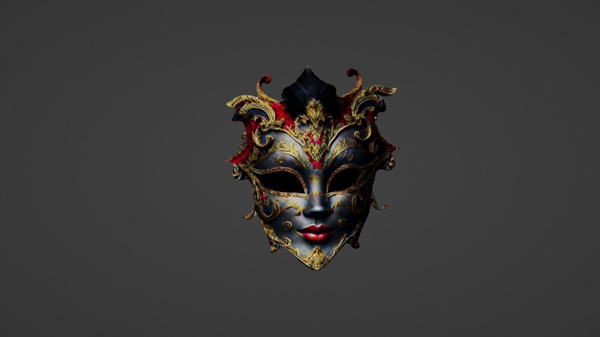 Cosplay Mask Low-poly 3D model_5
