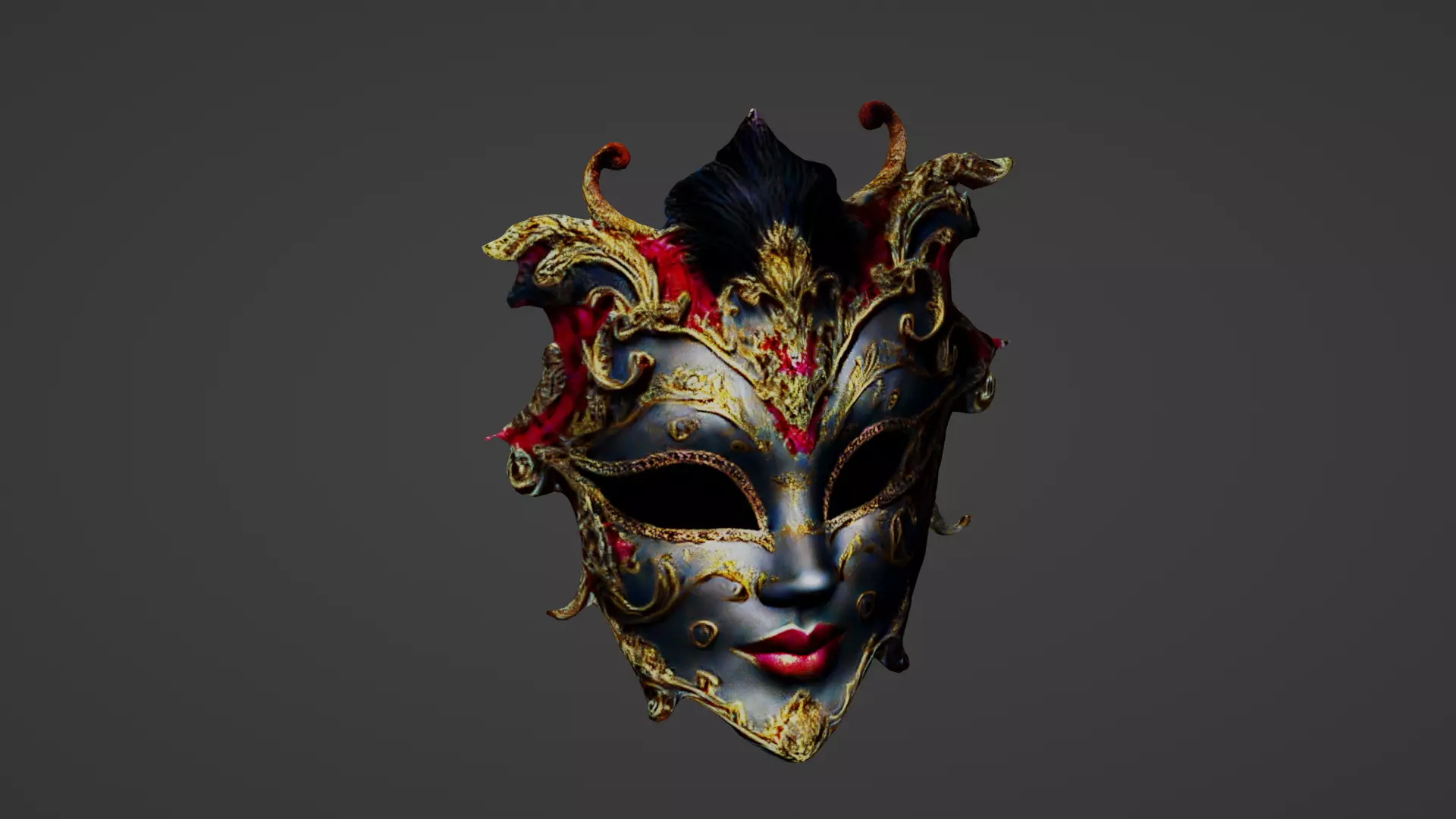 Cosplay Mask Low-poly 3D model_0