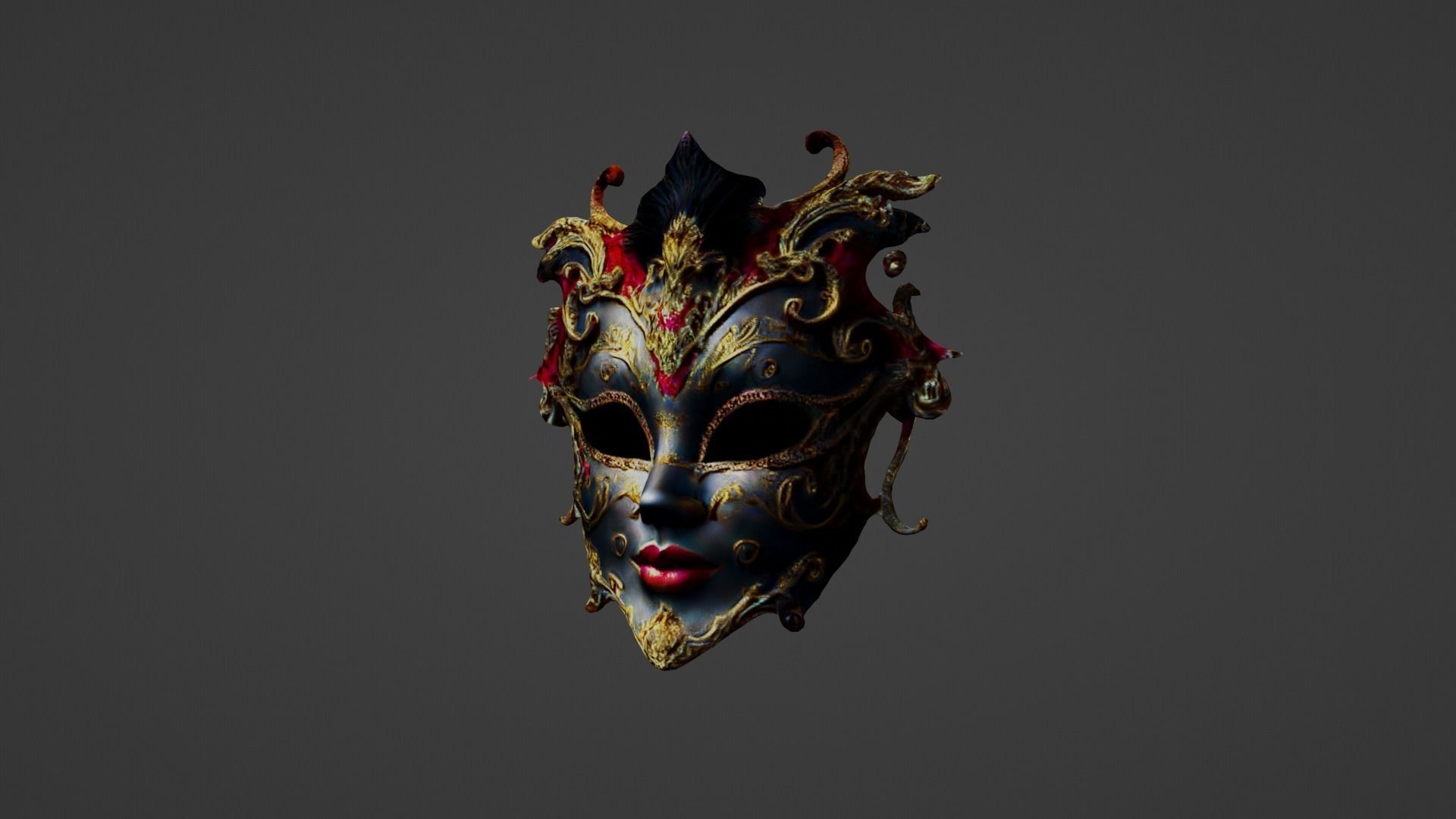 Cosplay Mask Low-poly 3D model_6