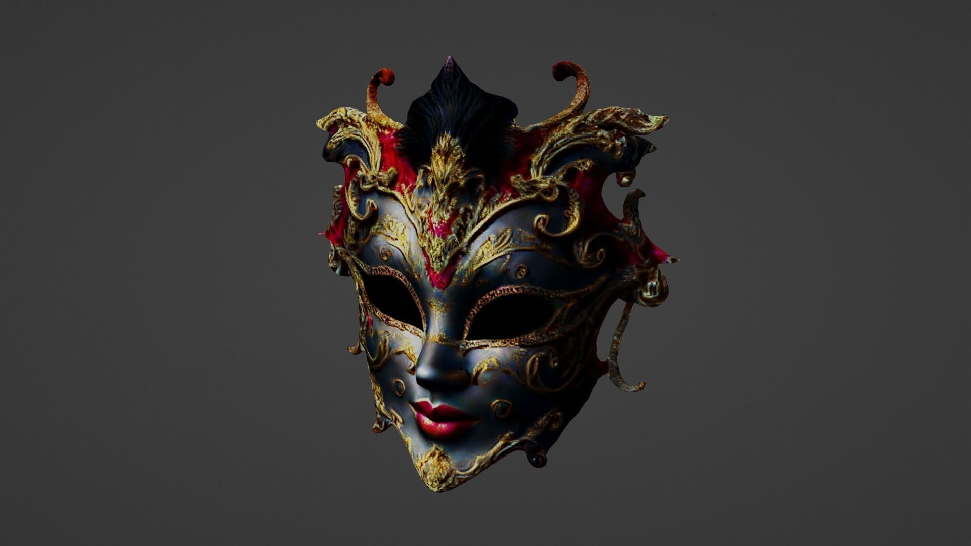 Cosplay Mask Low-poly 3D model_2