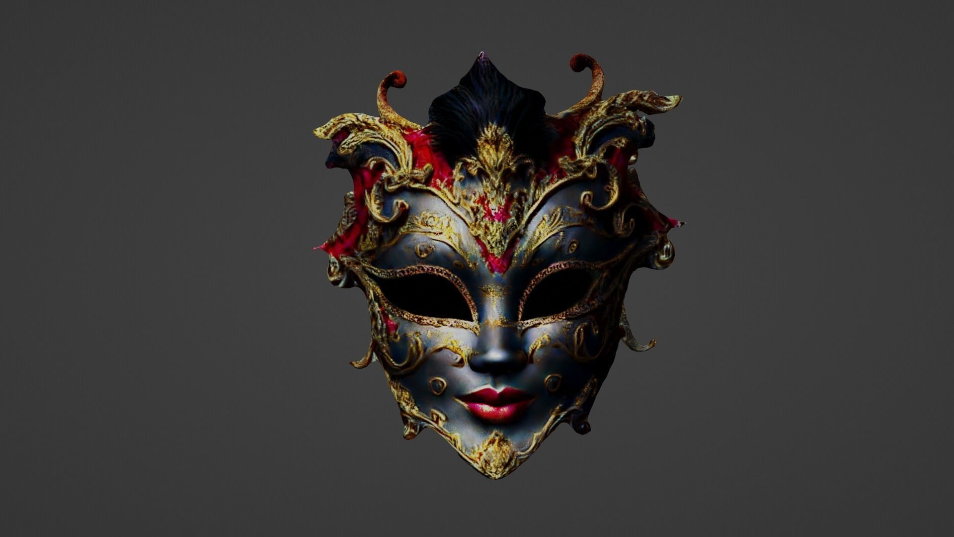 Cosplay Mask Low-poly 3D model_1