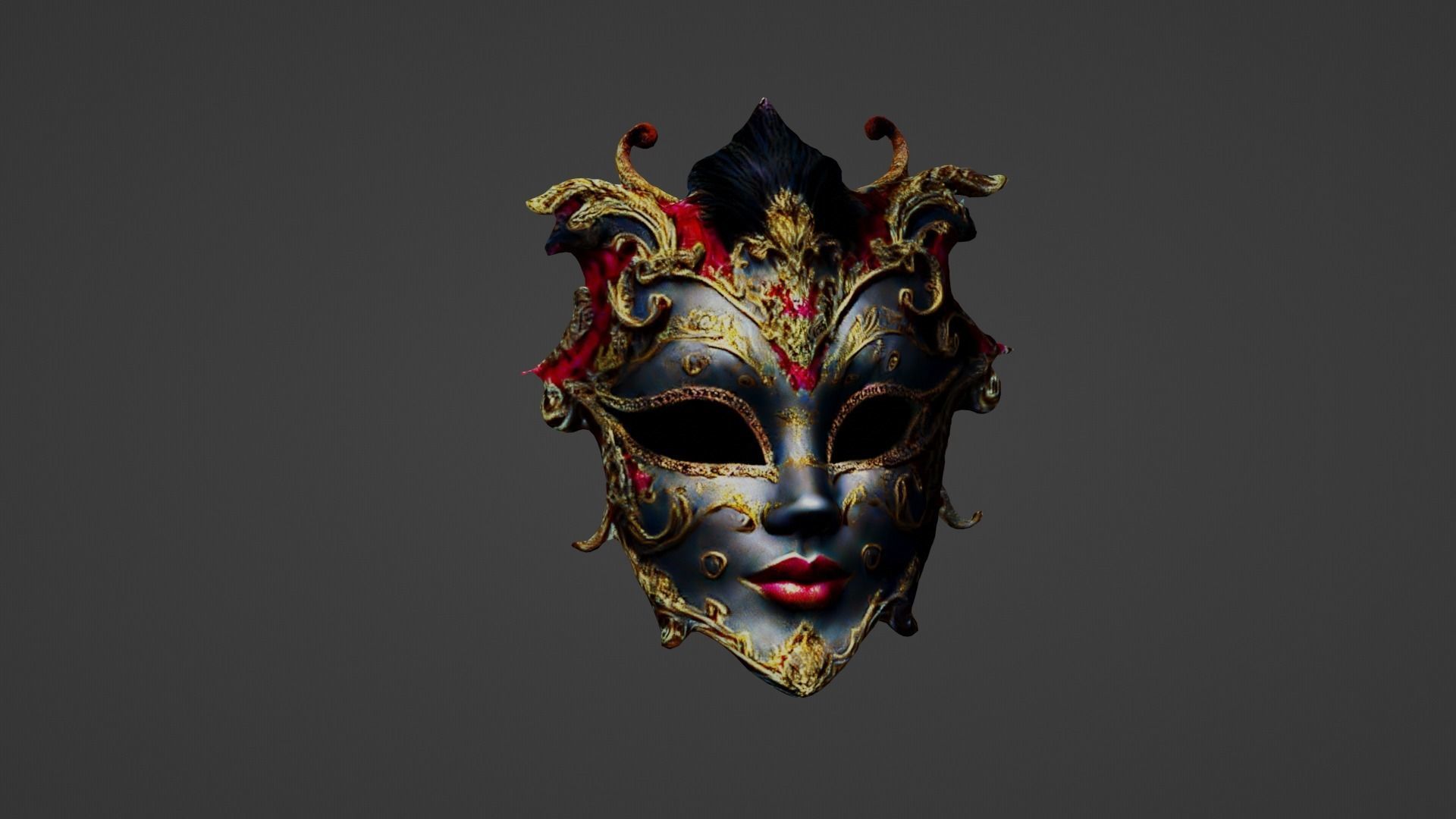 Cosplay Mask Low-poly 3D model_7