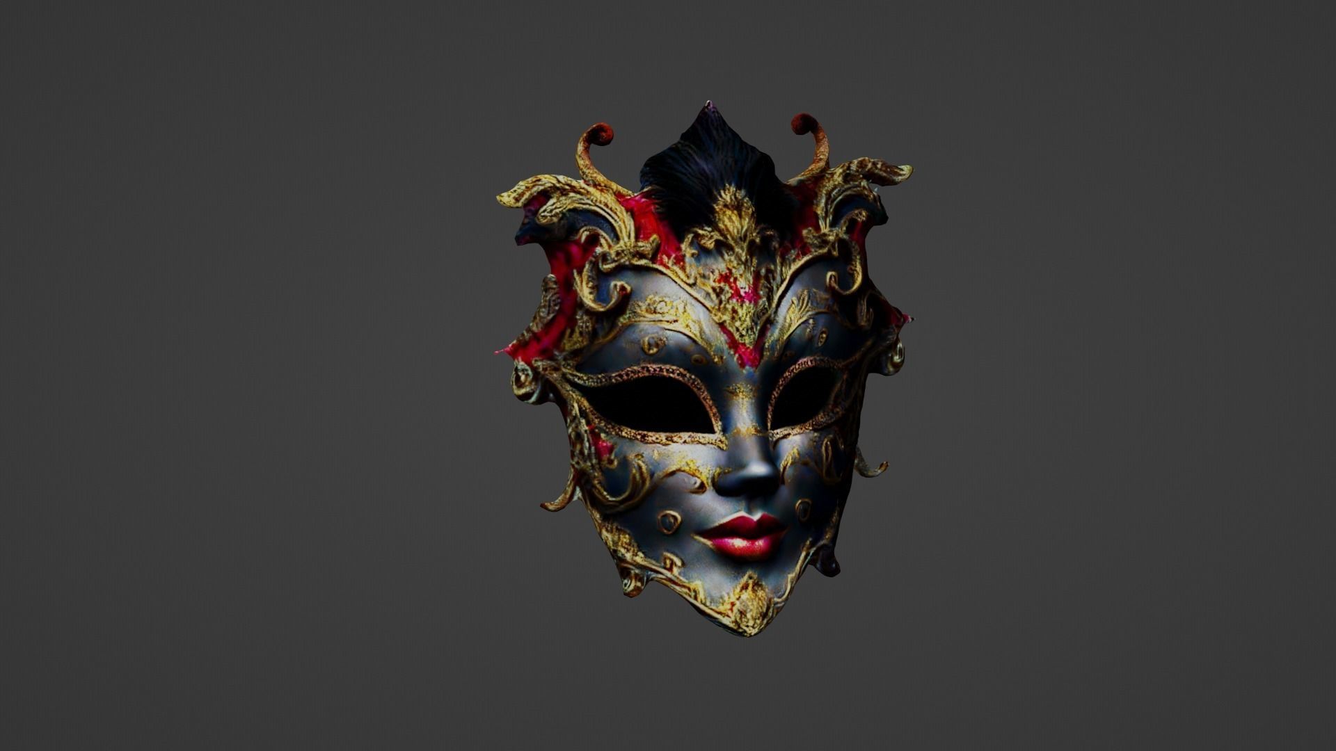 Cosplay Mask Low-poly 3D model_3