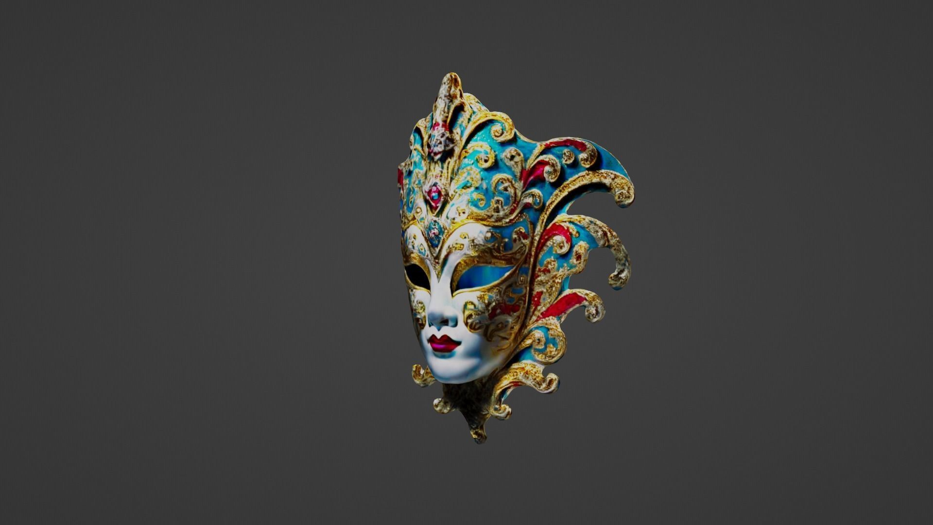 Face Mask Low-poly 3D model_6