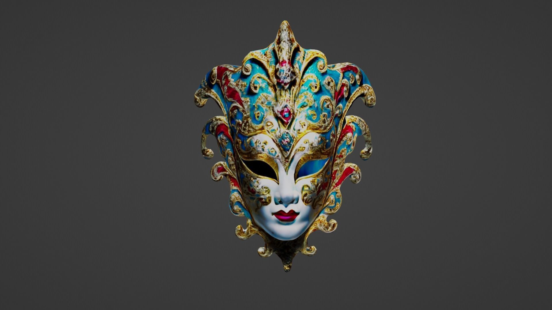 Face Mask Low-poly 3D model_1