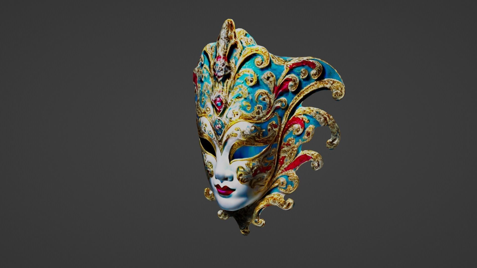 Face Mask Low-poly 3D model_2