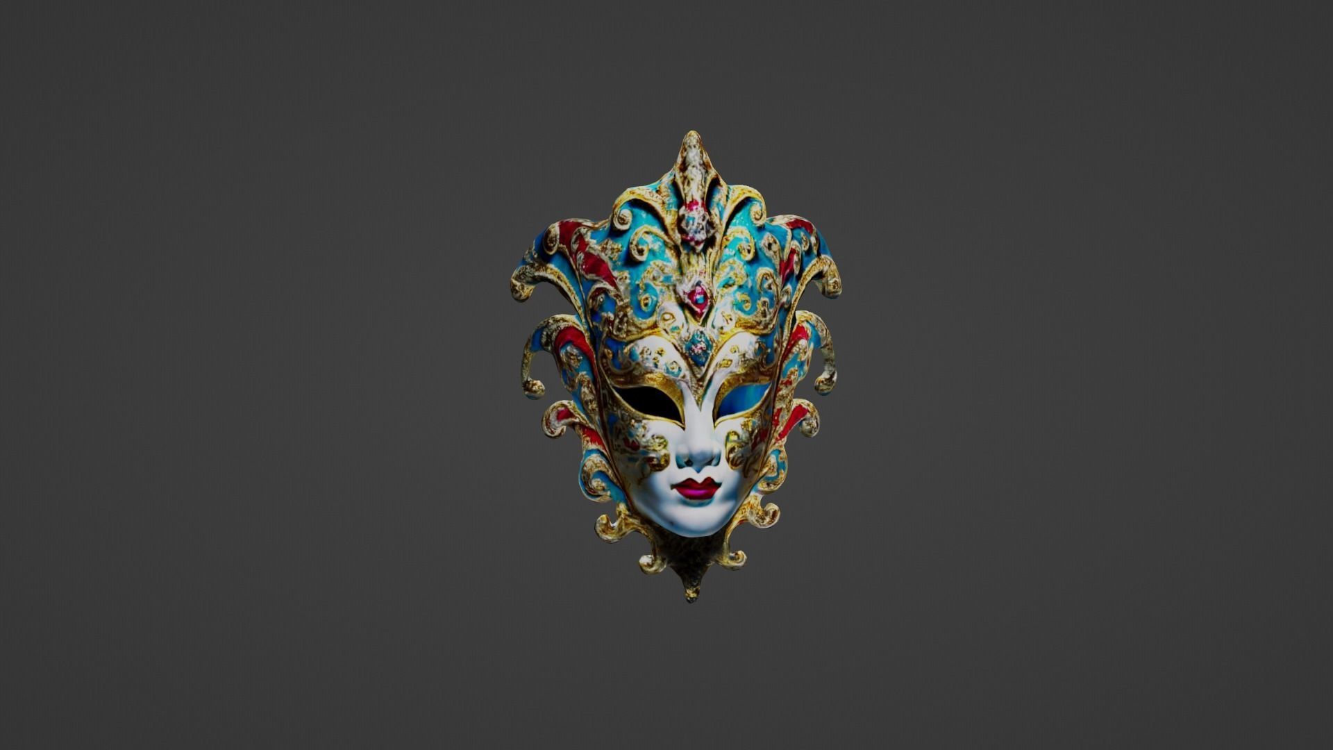 Face Mask Low-poly 3D model_5