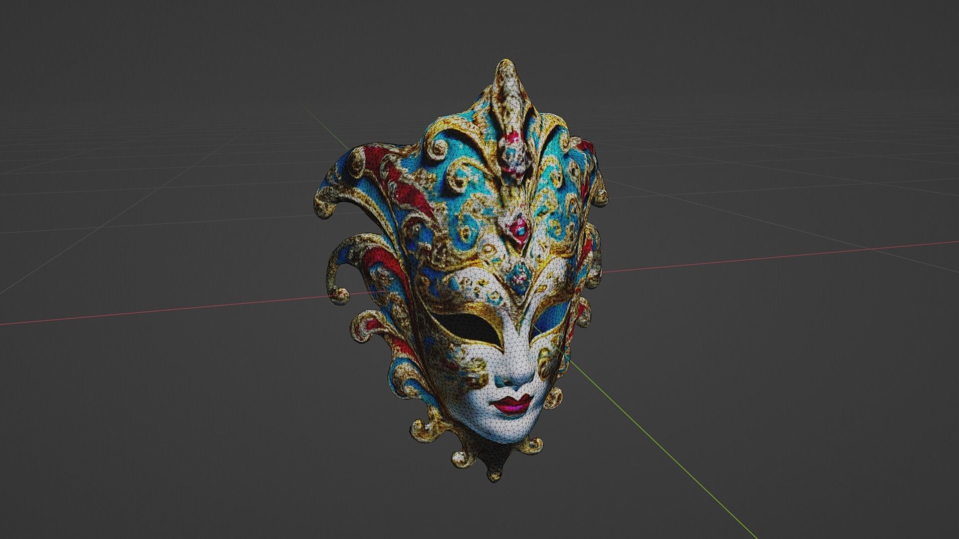 Face Mask Low-poly 3D model_8