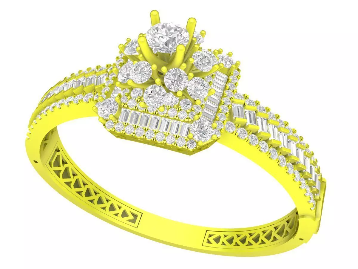 A7169 Luxury Hongkong Diamond Vintage Bangle Bracelets For Women 3D print model