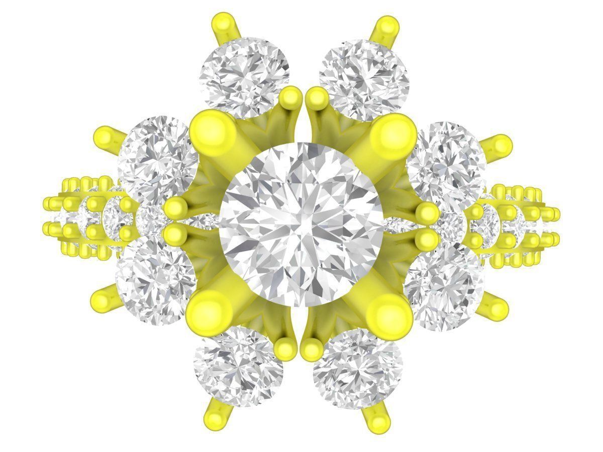 A7176 Diamond Flower Eternity Ring For Women 3D Model 3D print model_2