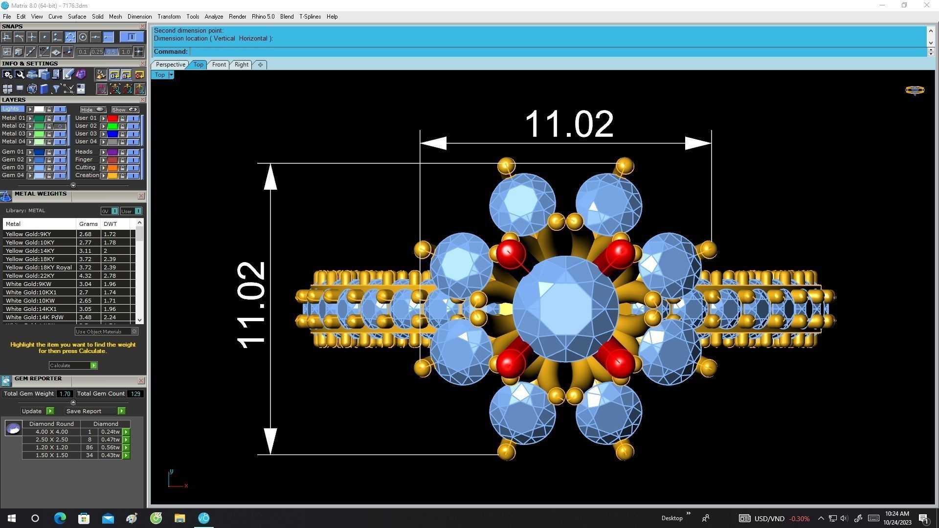 A7176 Diamond Flower Eternity Ring For Women 3D Model 3D print model_5