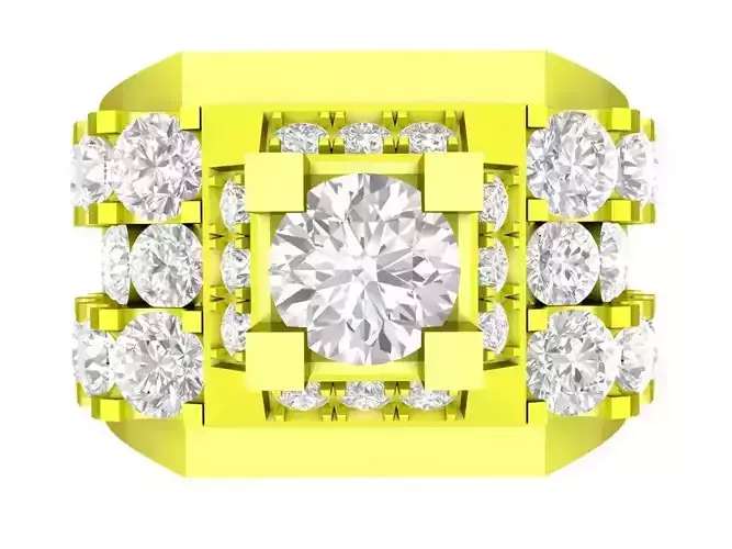 A7179 Korean Fashion Diamond Ring for Businessmen 3D Model