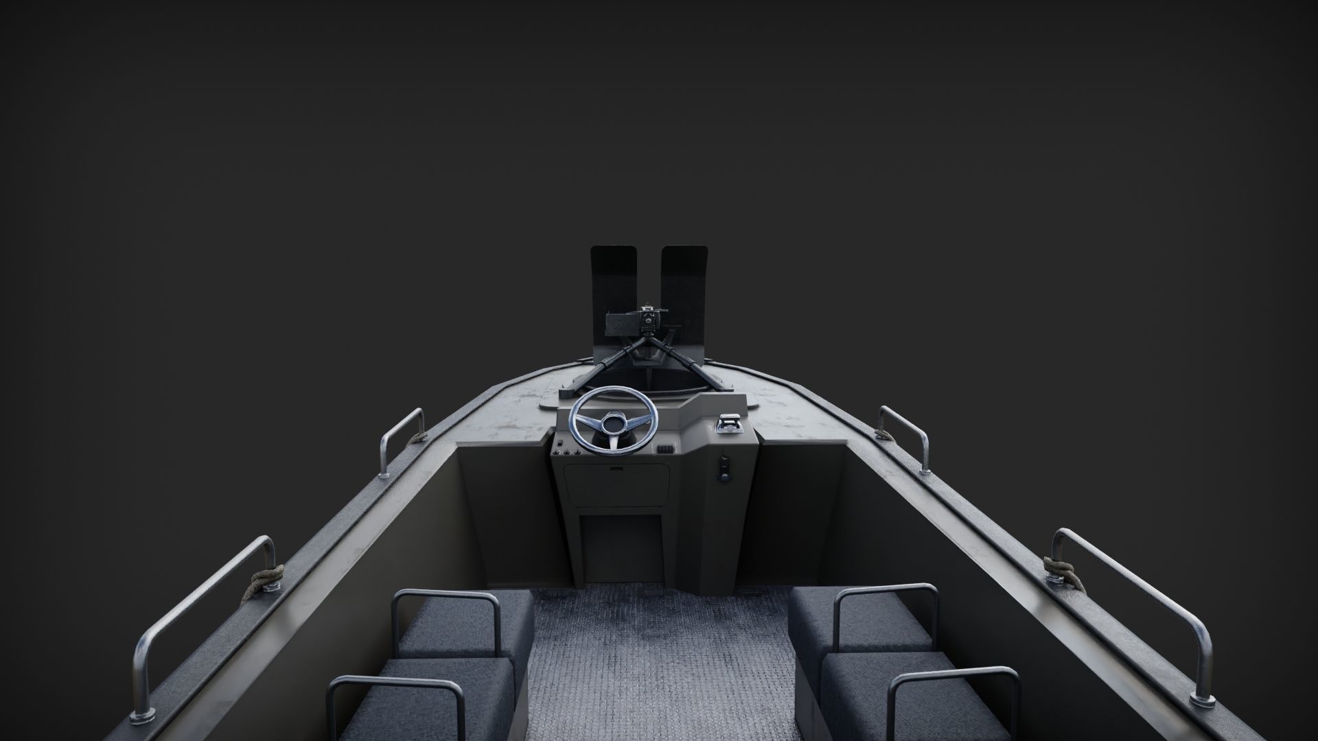 Marine Military Boat Low-poly 3D model_2