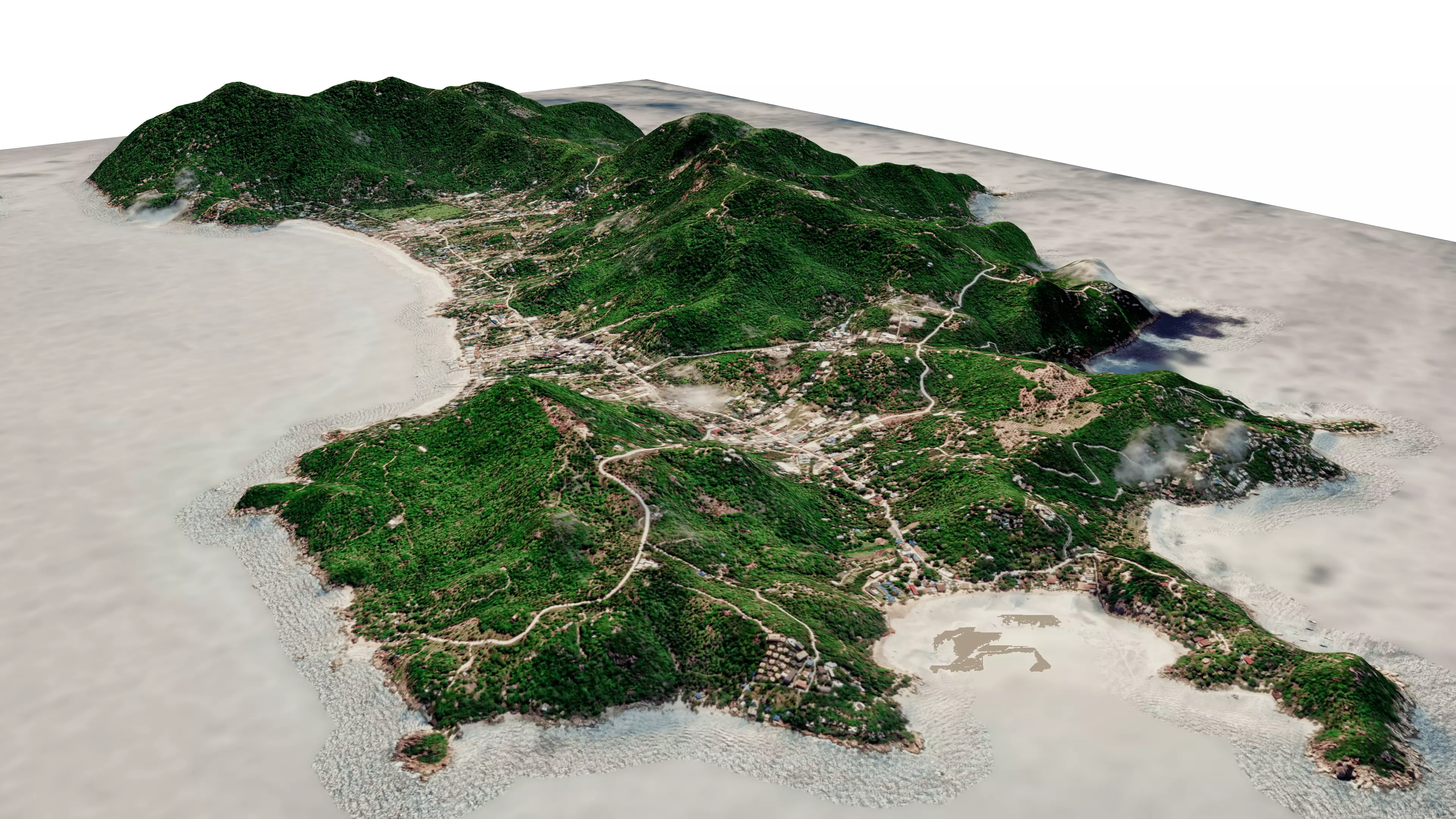 Ko Tao island 3d model terrain Low-poly 3D model_0