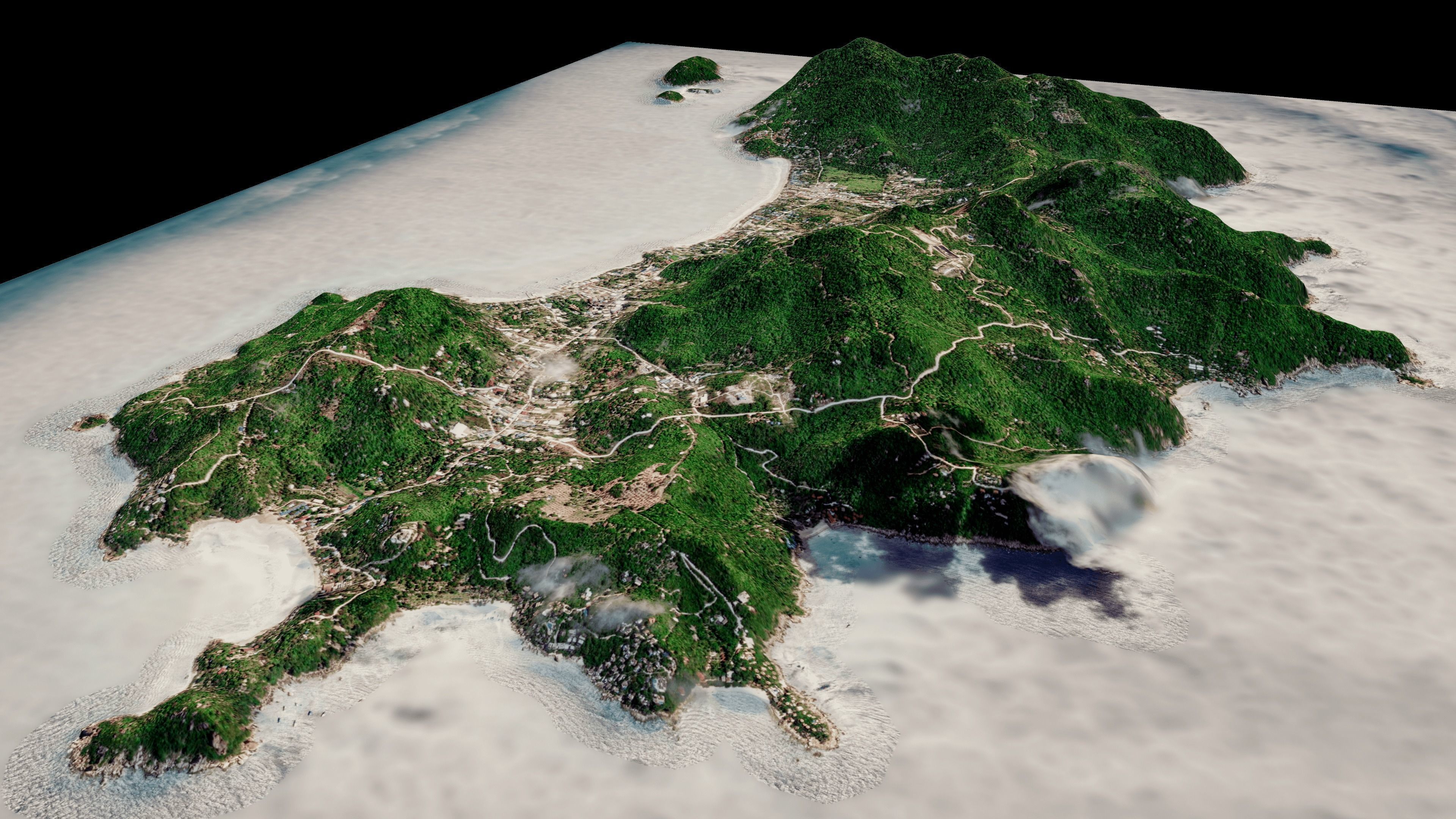 Ko Tao island 3d model terrain Low-poly 3D model_4