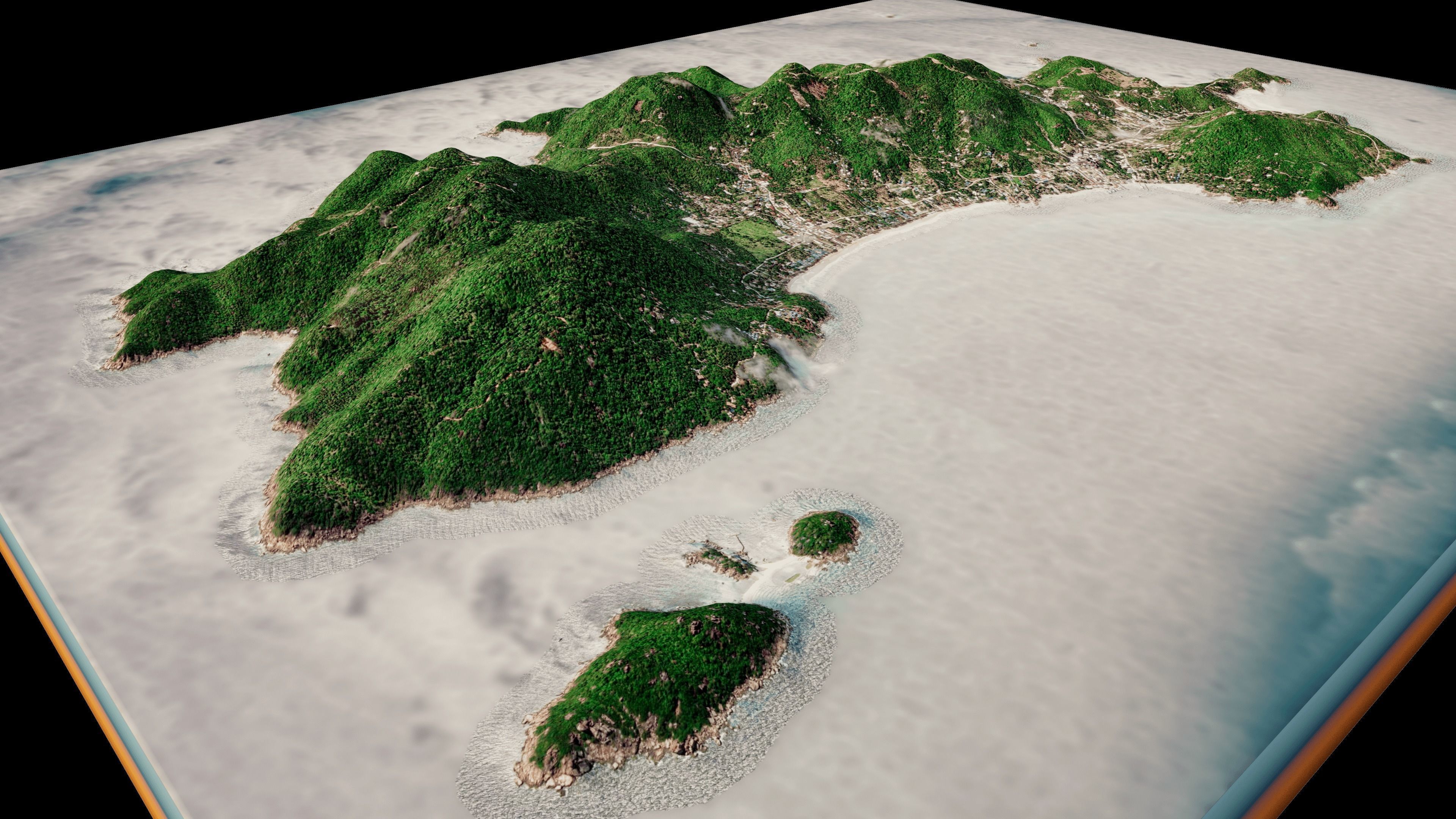 Ko Tao island 3d model terrain Low-poly 3D model_3