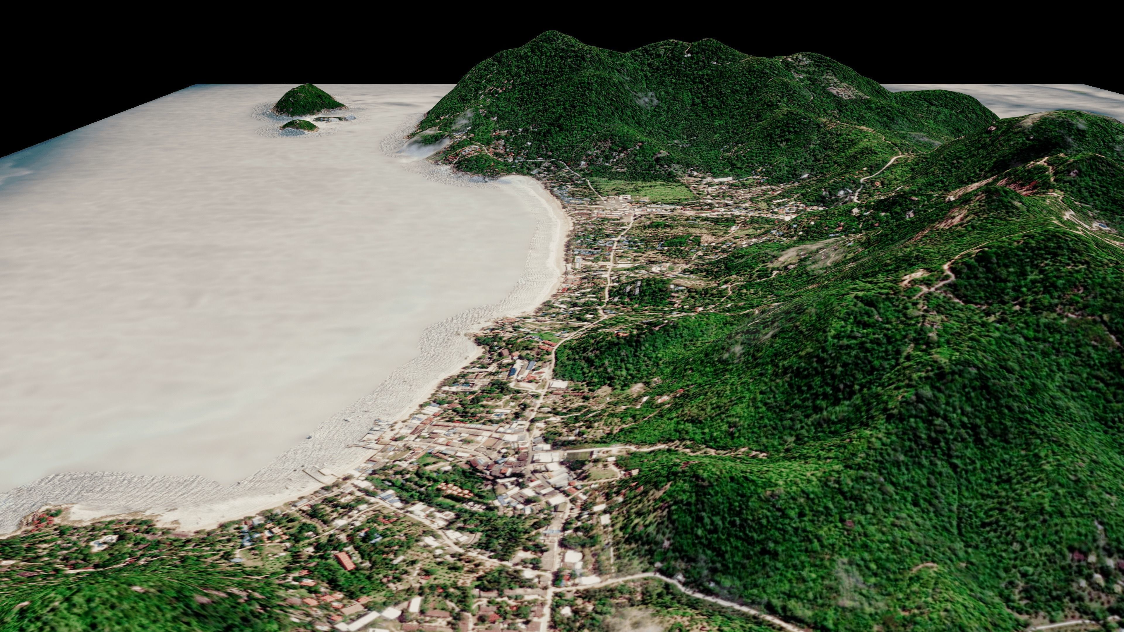 Ko Tao island 3d model terrain Low-poly 3D model_1