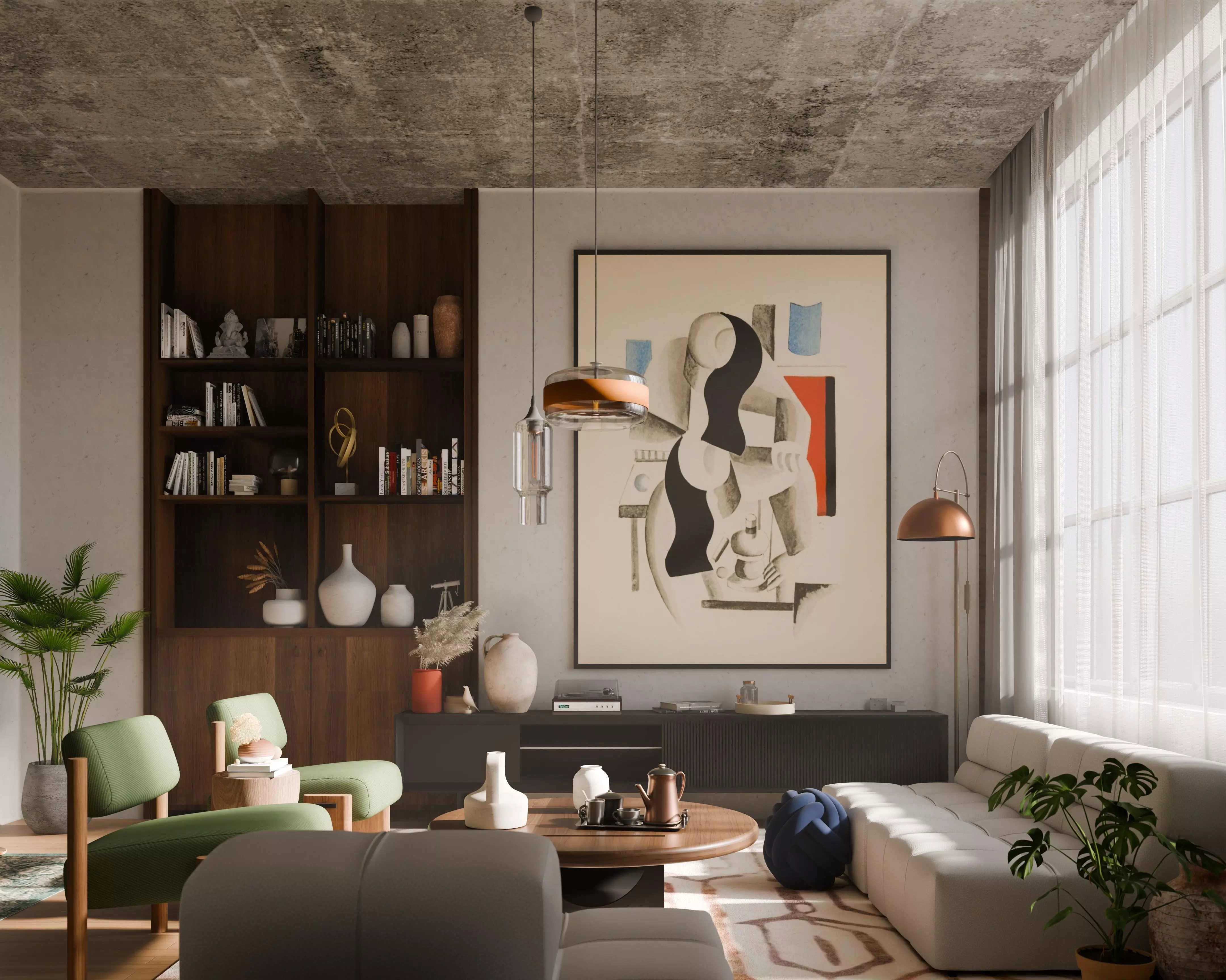 Modern Living Room 3D Scene Blender 3D model