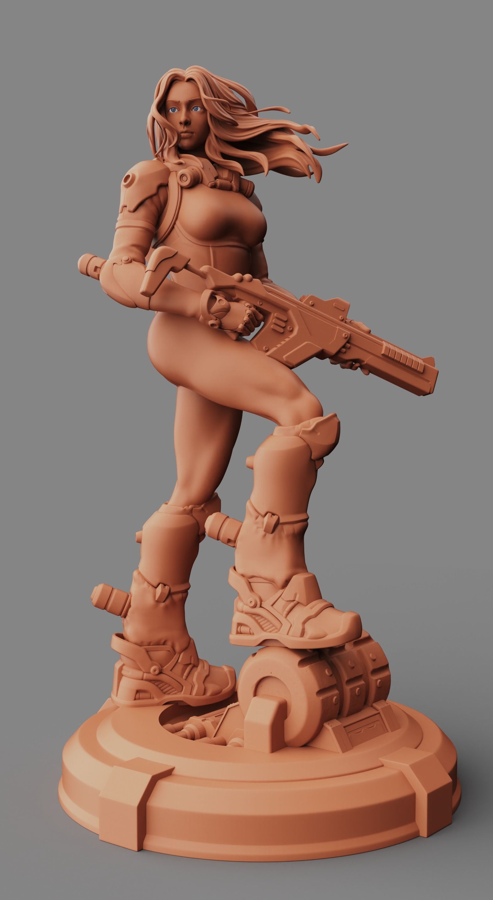 women warrior 3D print model_1