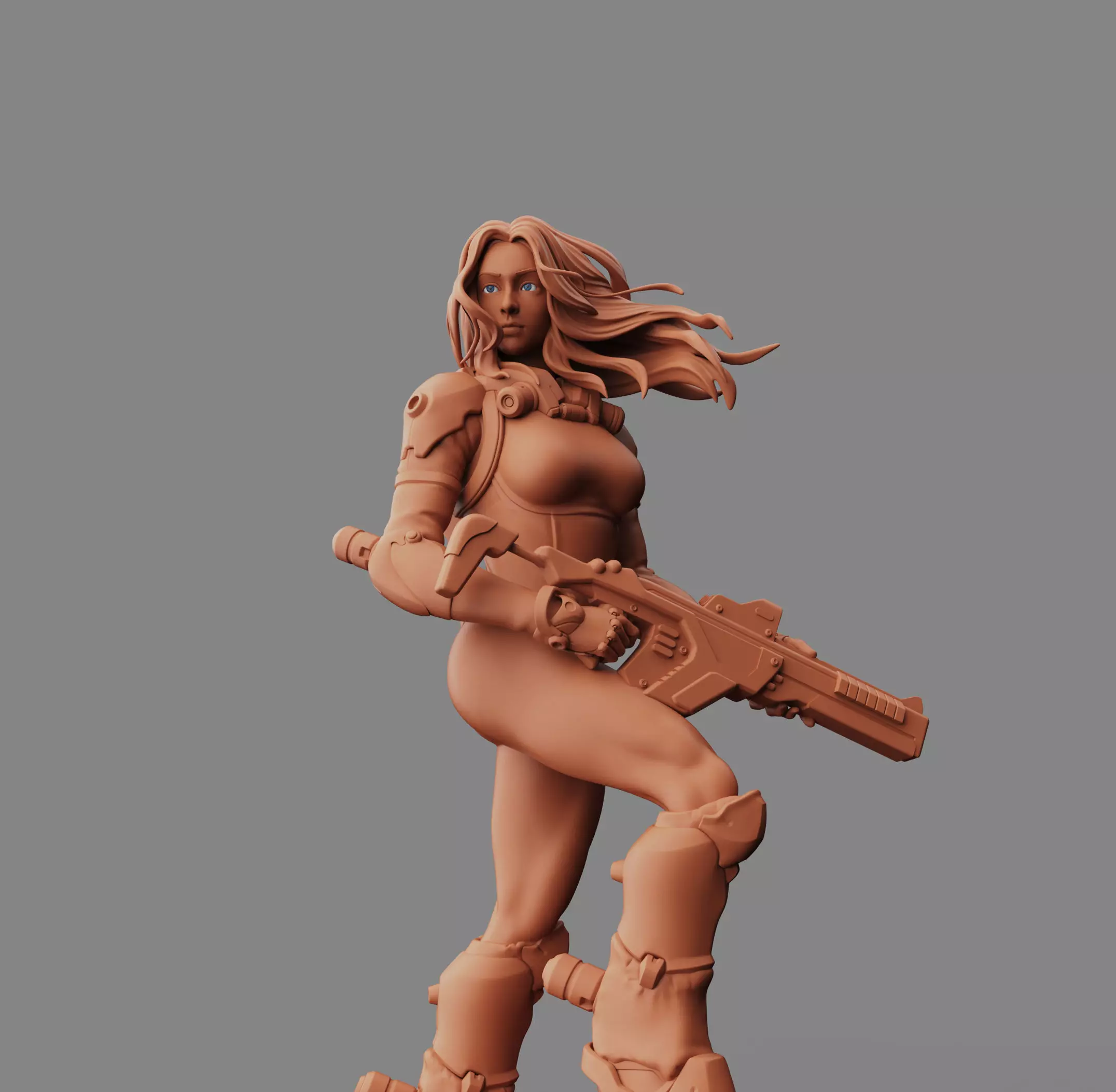 women warrior 3D print model_0
