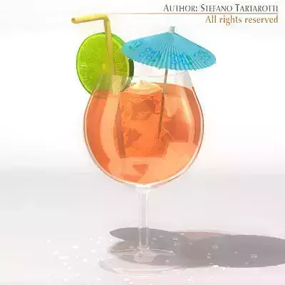 Cocktail with umbrella on top