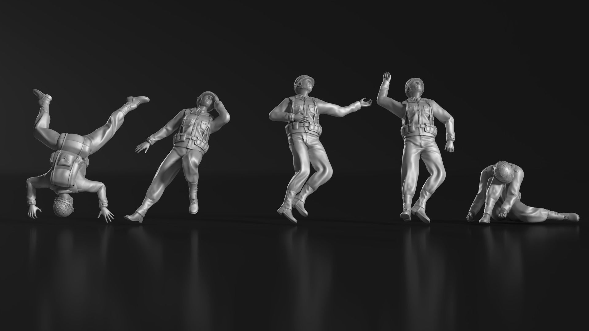 WWII Soldier Set 06 3D print model_2