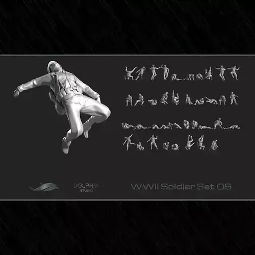 WWII Soldier Set 06 3D print model