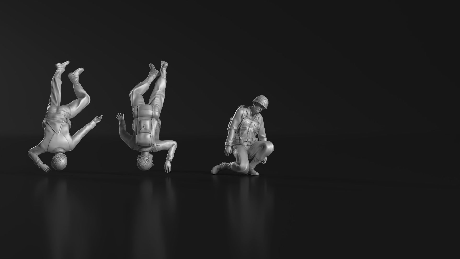 WWII Soldier Set 06 3D print model_9