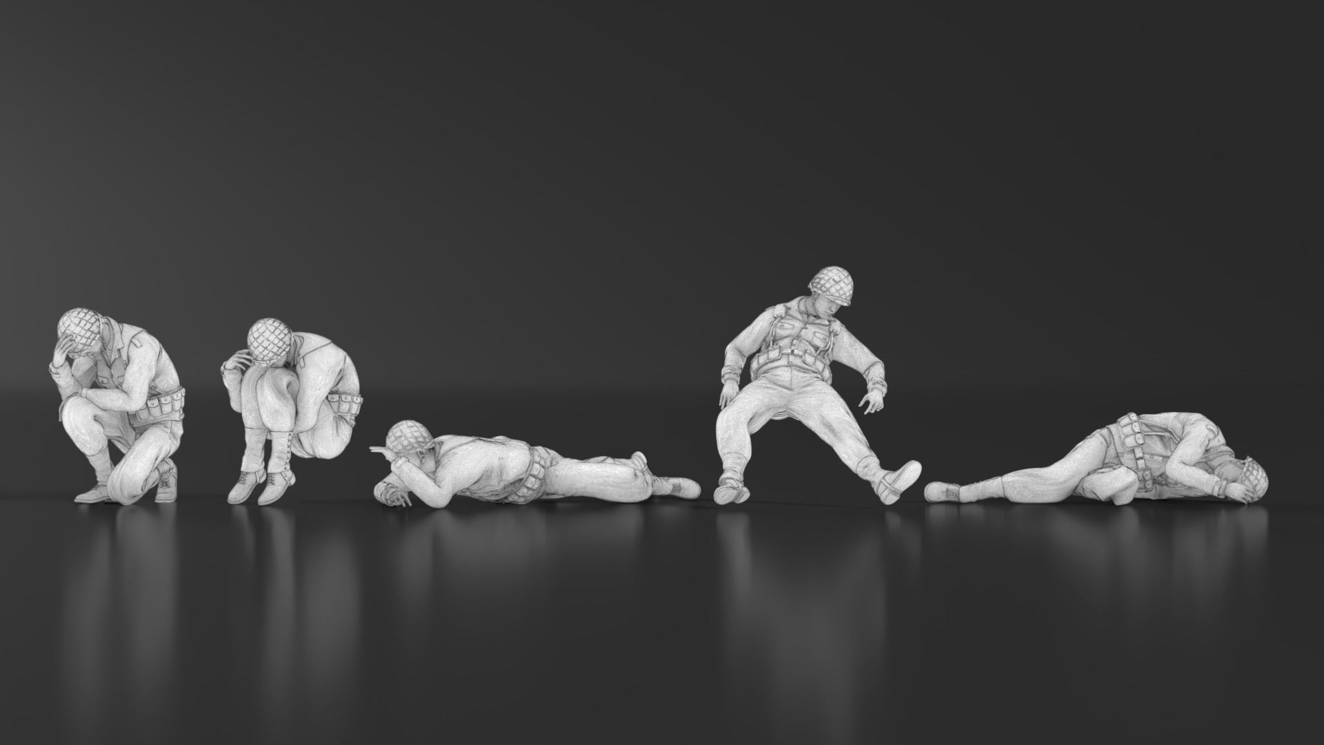 WWII Soldier Set 06 3D print model_17