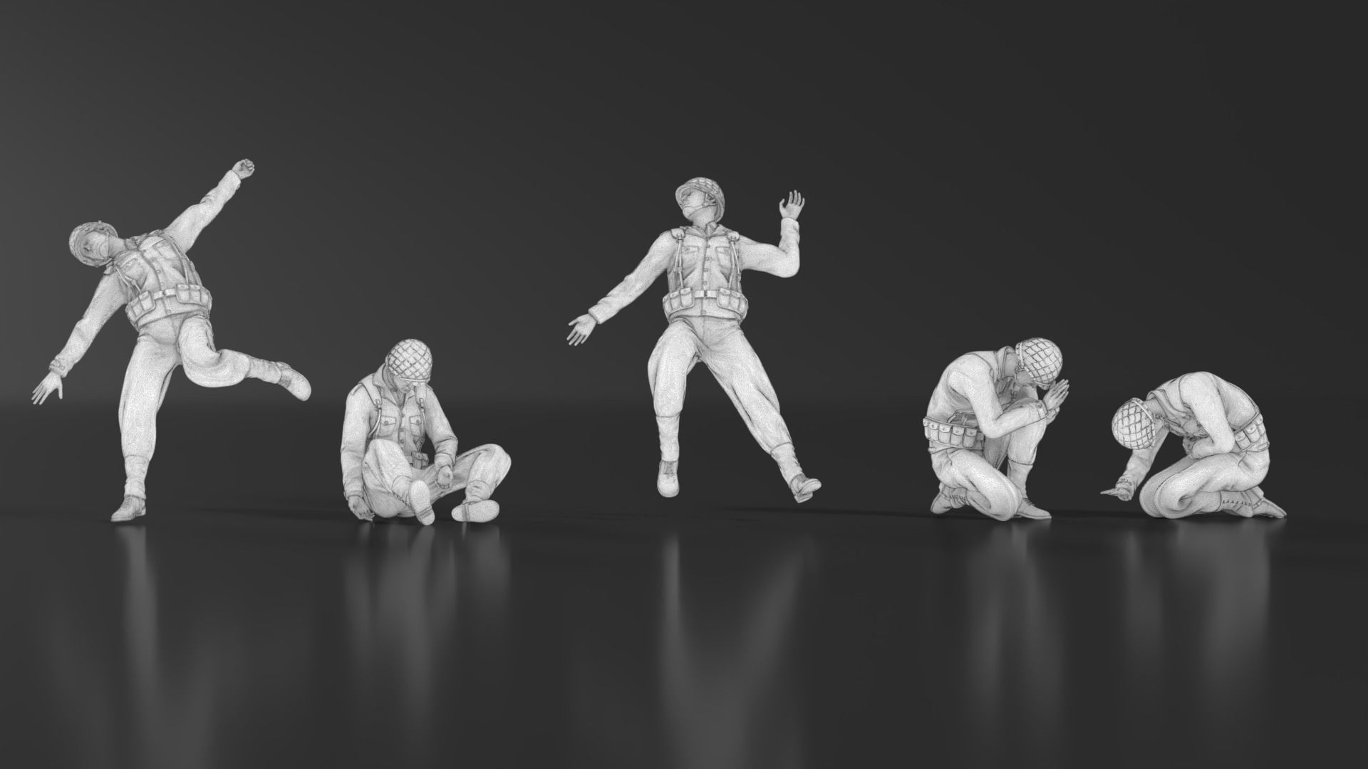 WWII Soldier Set 06 3D print model_18