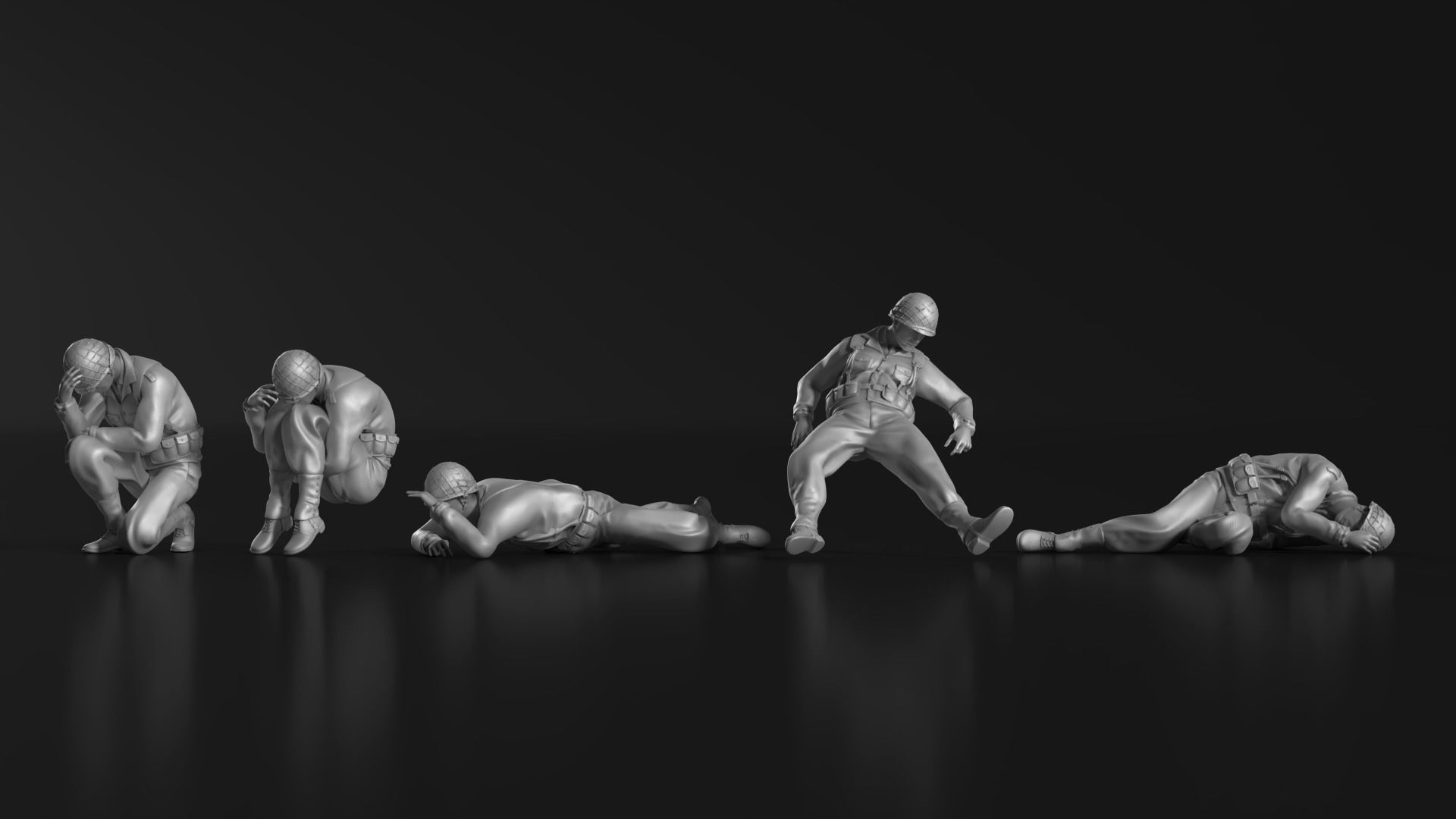 WWII Soldier Set 06 3D print model_7