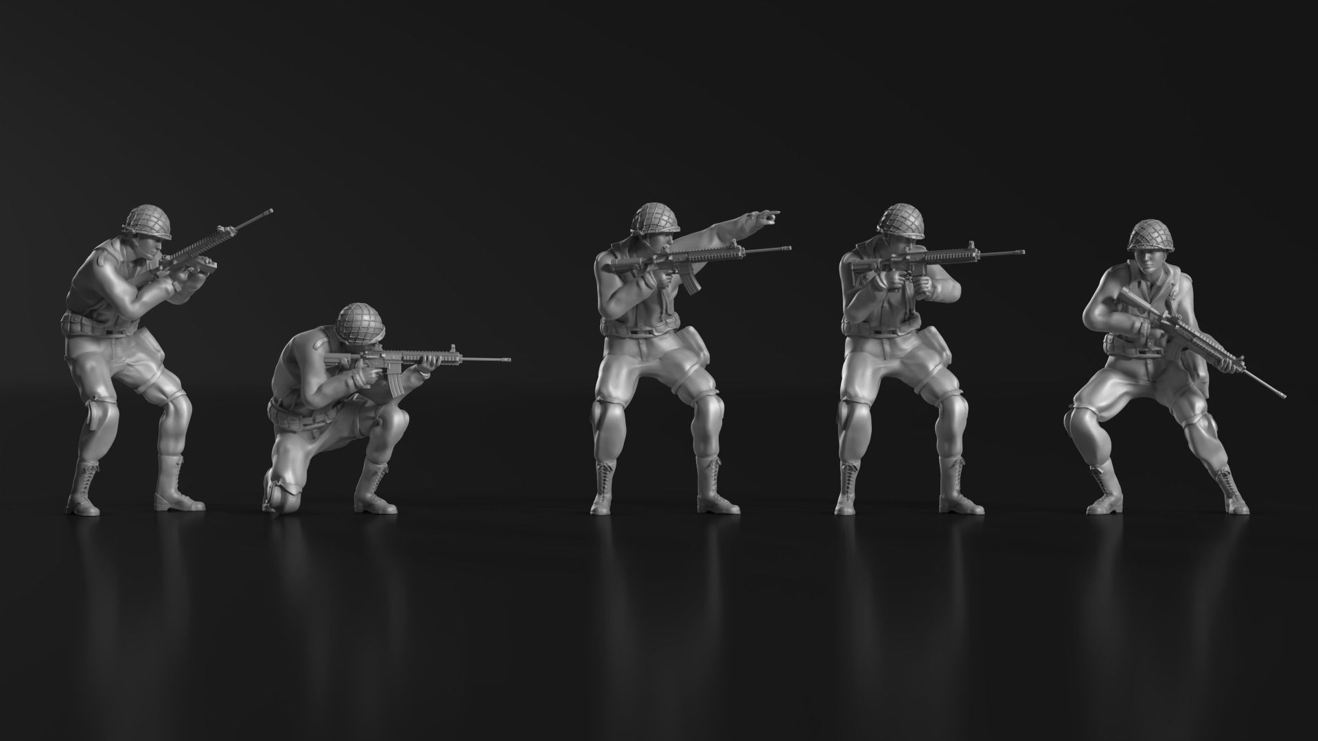 WWII Soldier Set 09 3D print model_8