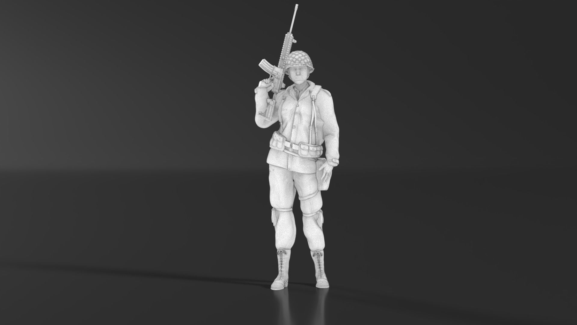 WWII Soldier Set 09 3D print model_20