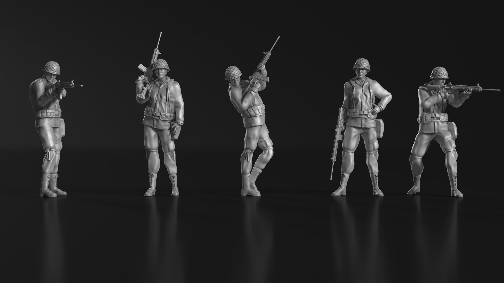 WWII Soldier Set 09 3D print model_6