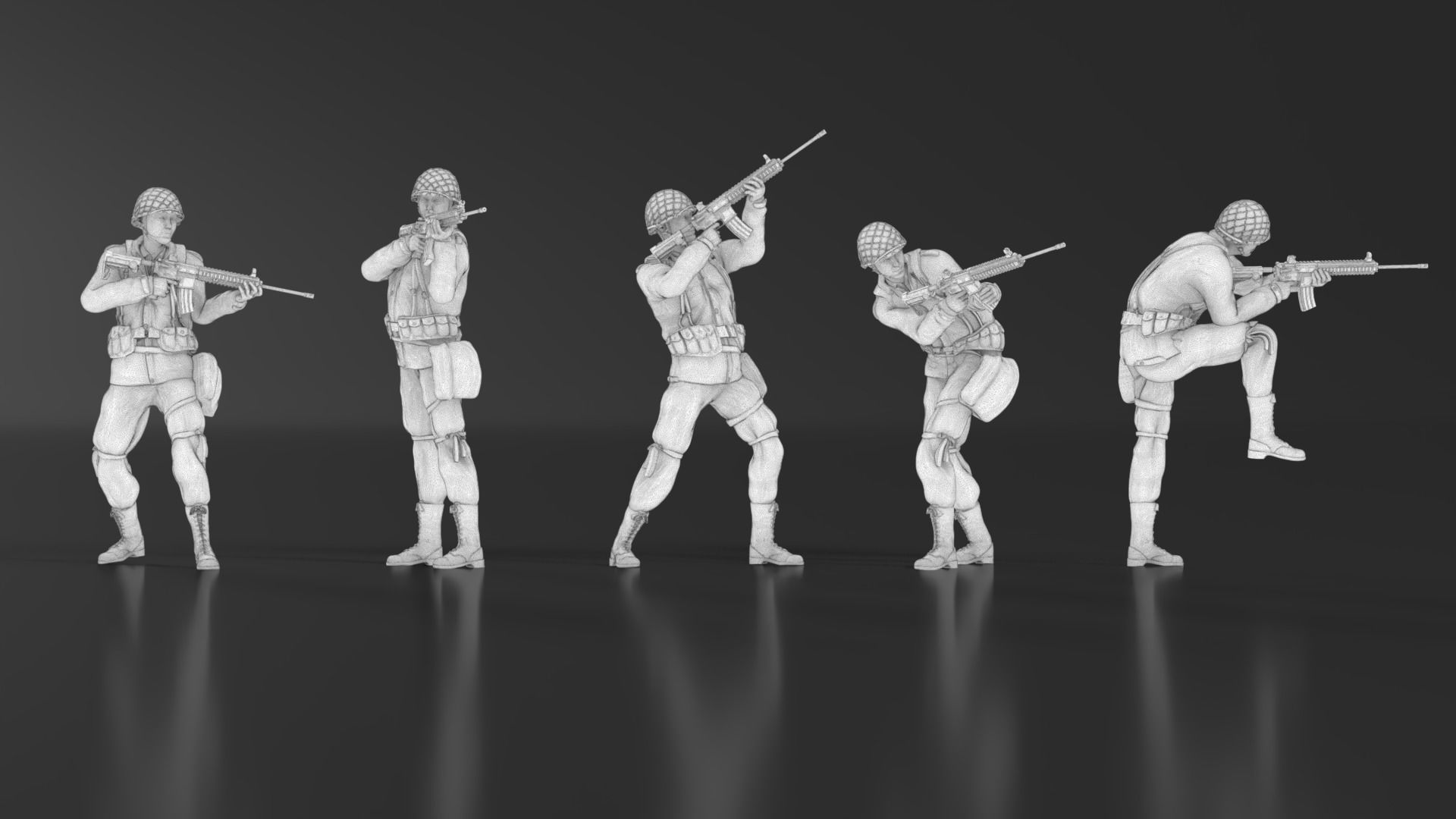 WWII Soldier Set 09 3D print model_15