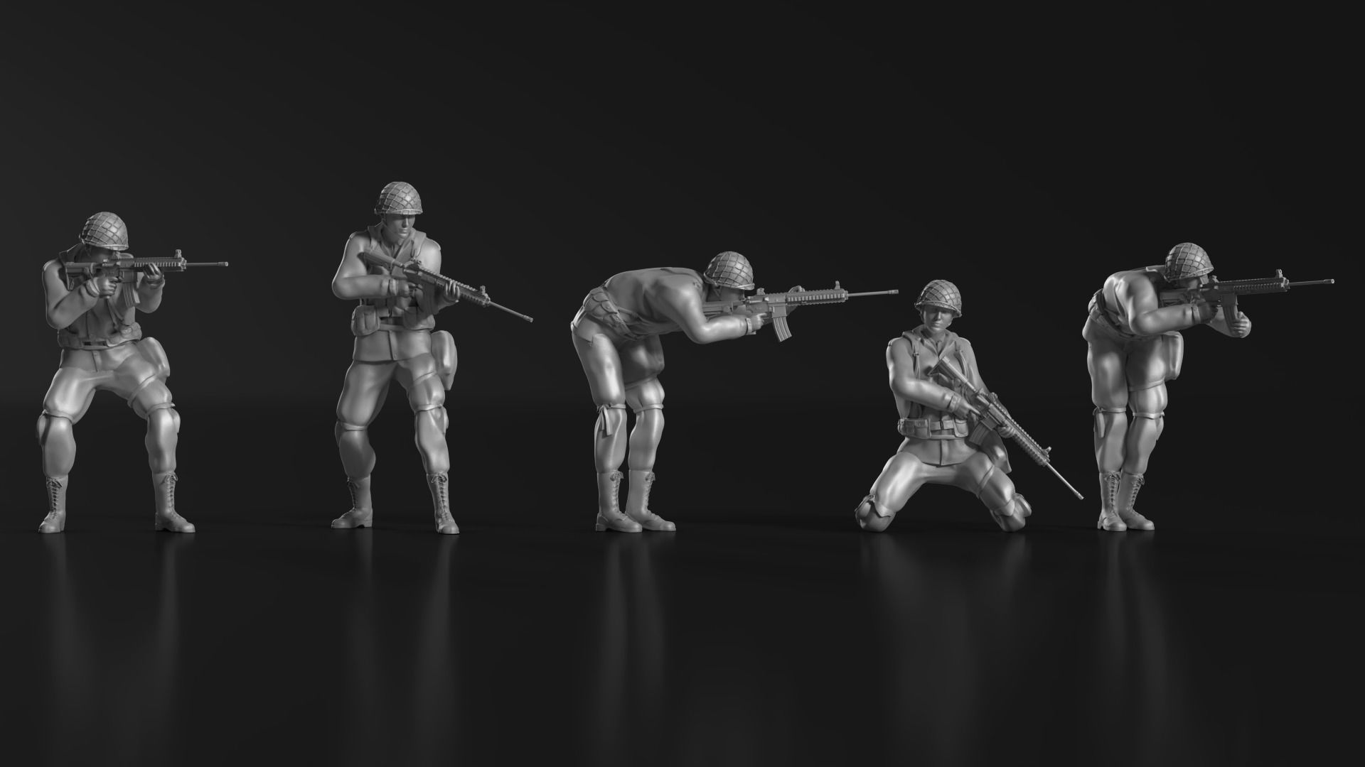 WWII Soldier Set 09 3D print model_7