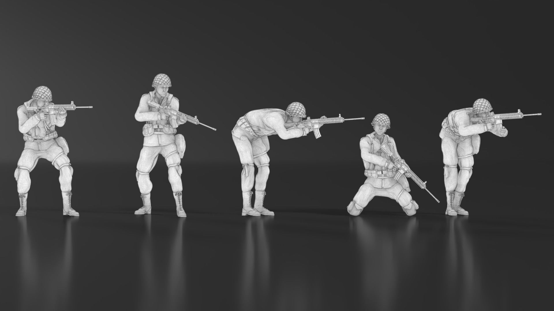 WWII Soldier Set 09 3D print model_17