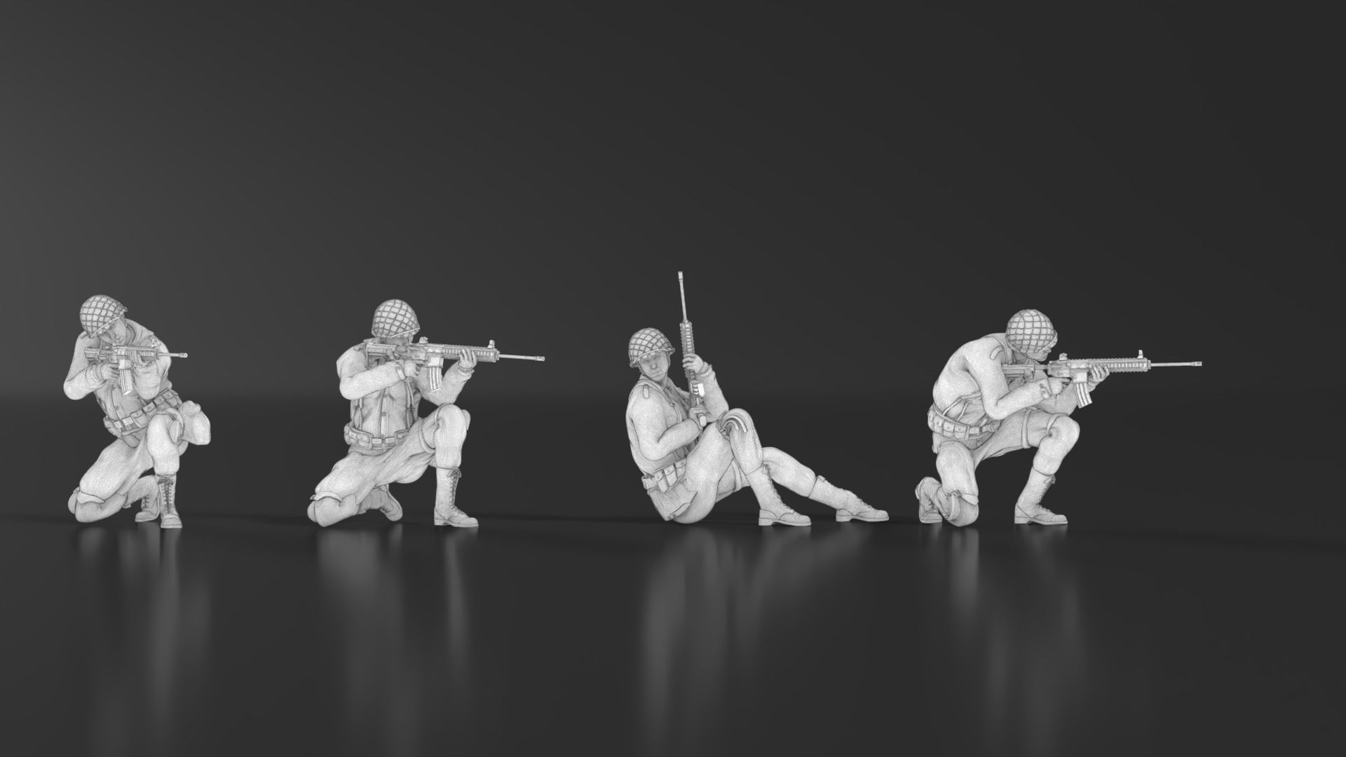WWII Soldier Set 09 3D print model_19