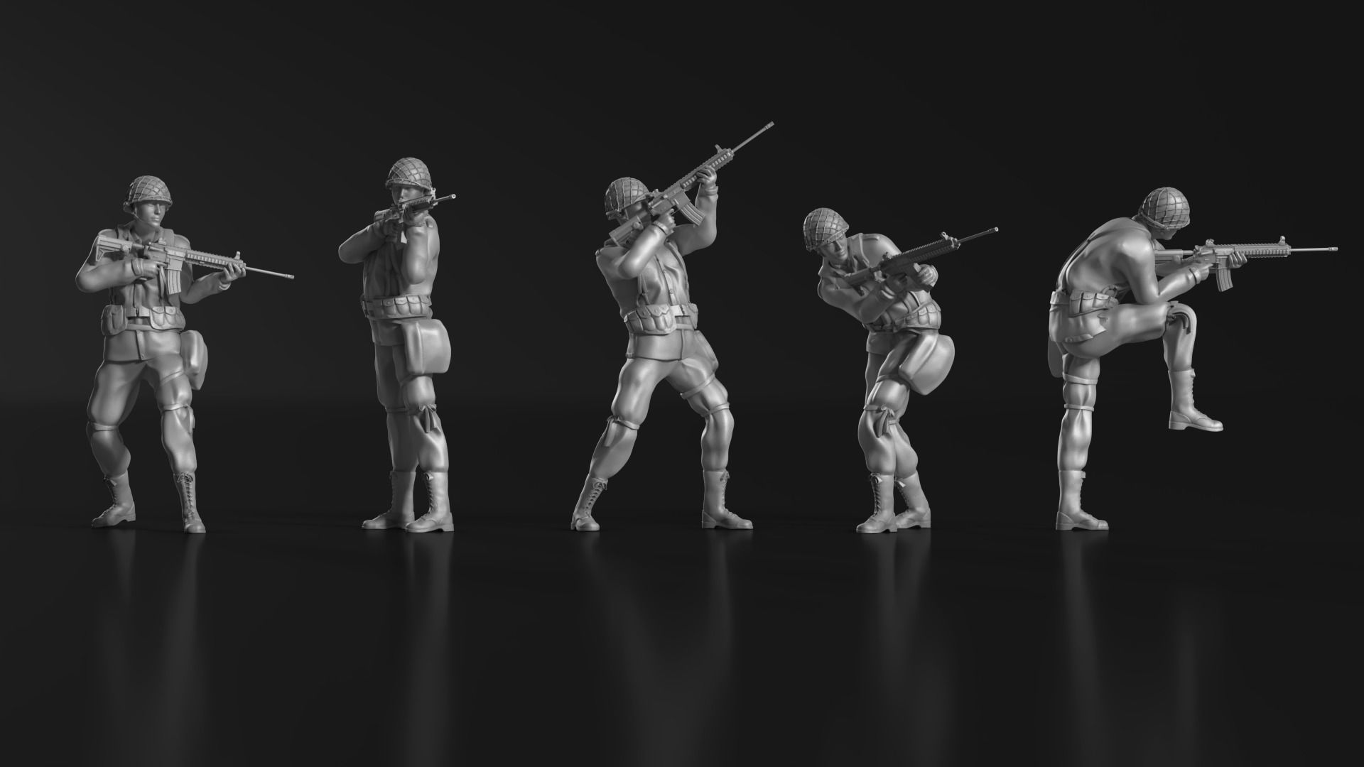 WWII Soldier Set 09 3D print model_5