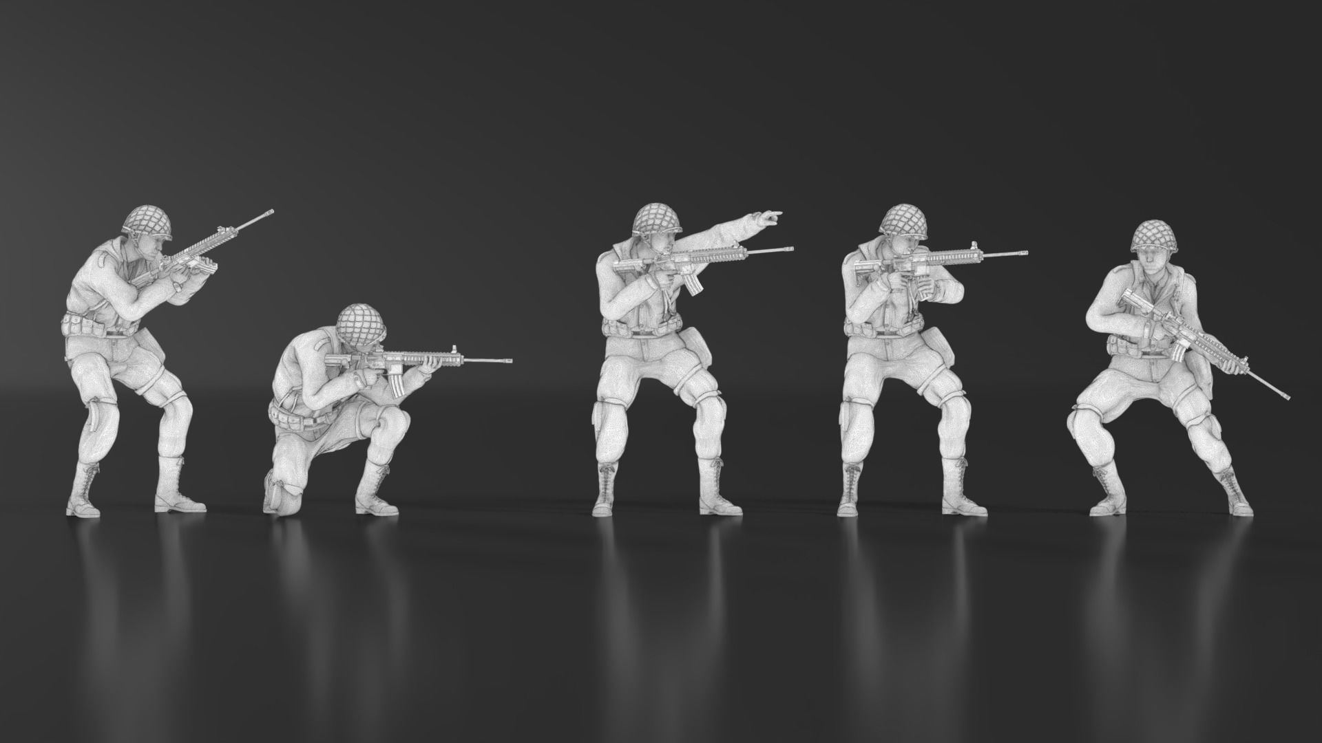 WWII Soldier Set 09 3D print model_18