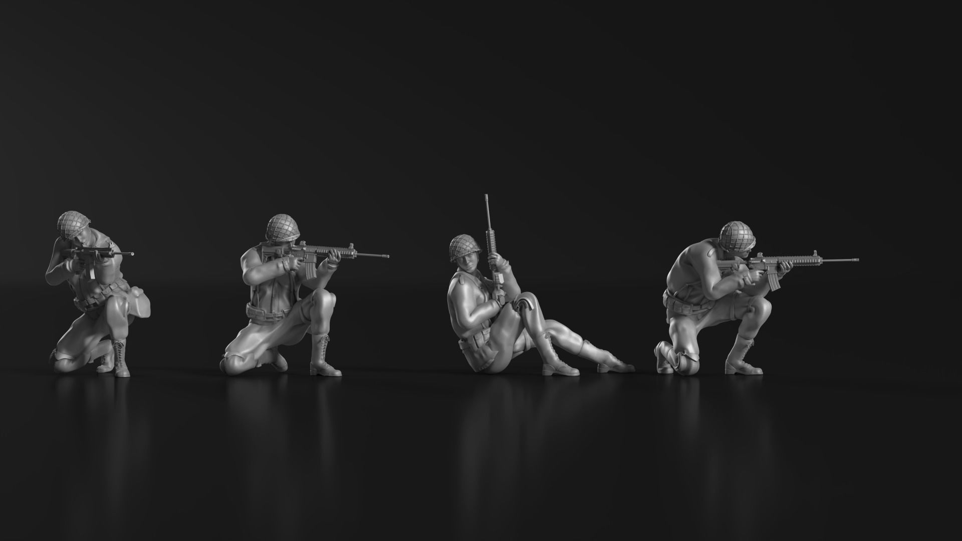 WWII Soldier Set 09 3D print model_9