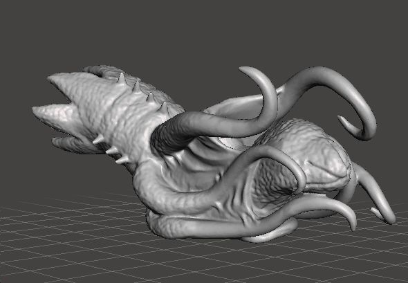 COSMIC HORROR DHOLE SQUID MONSTER MINIATURE MODEL FIGURE FANTASY 3D print model_1