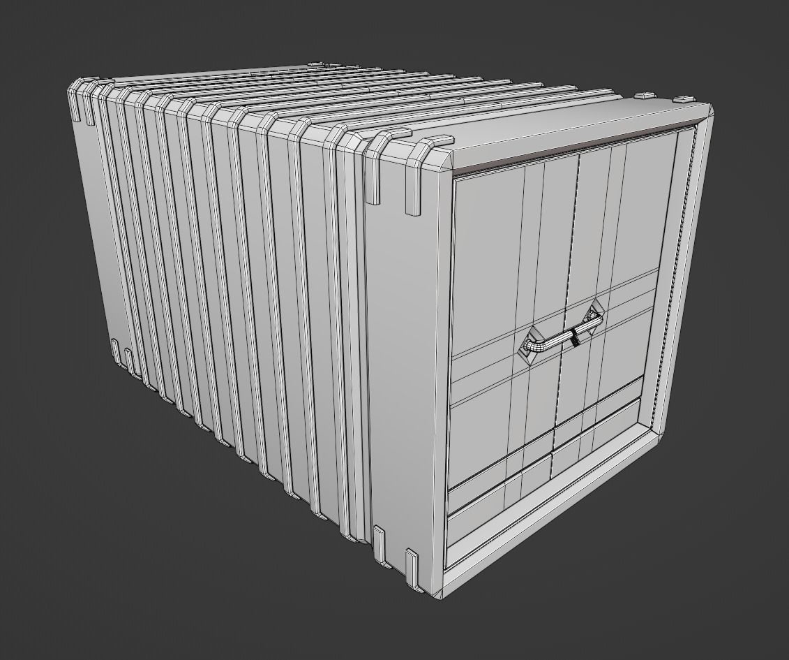 7 sci-fi boxes Low-poly 3D model_12